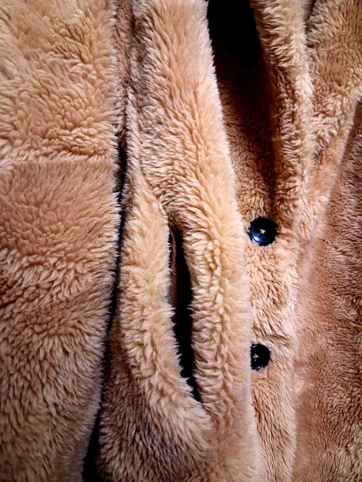 ZARA Oversized Plush Teddy Bear Fur Coat Mid-length - photo 5