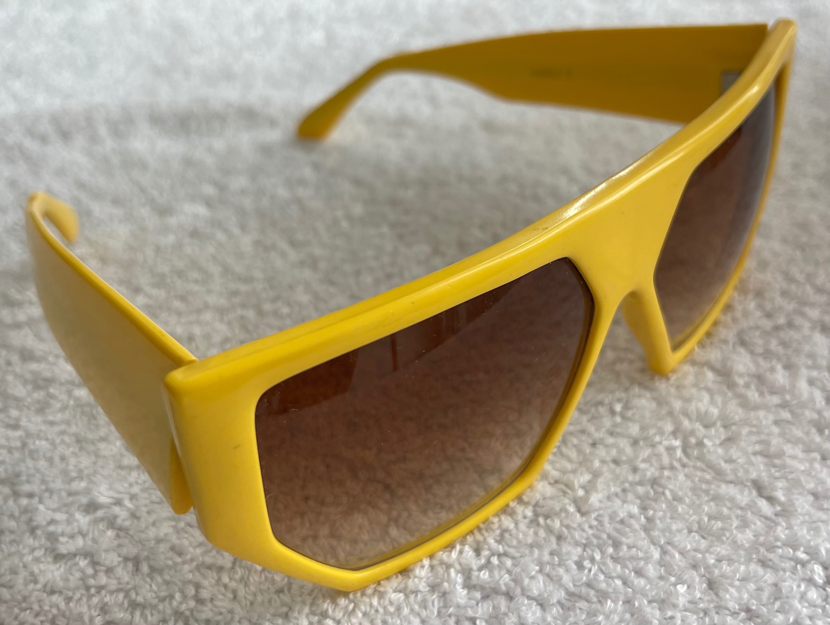 Vintage 80s Foster Grant Yellow Shield Sunglasses Frame - photo 3