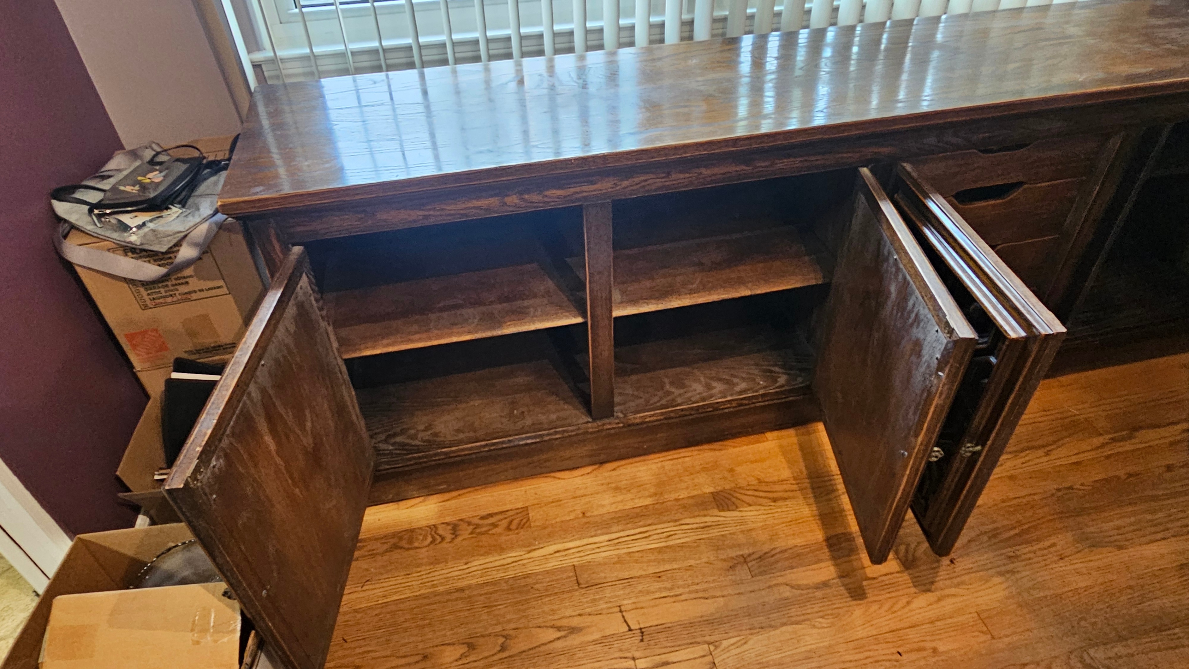 Large Solid Oak Sideboard/Credenza - photo 2