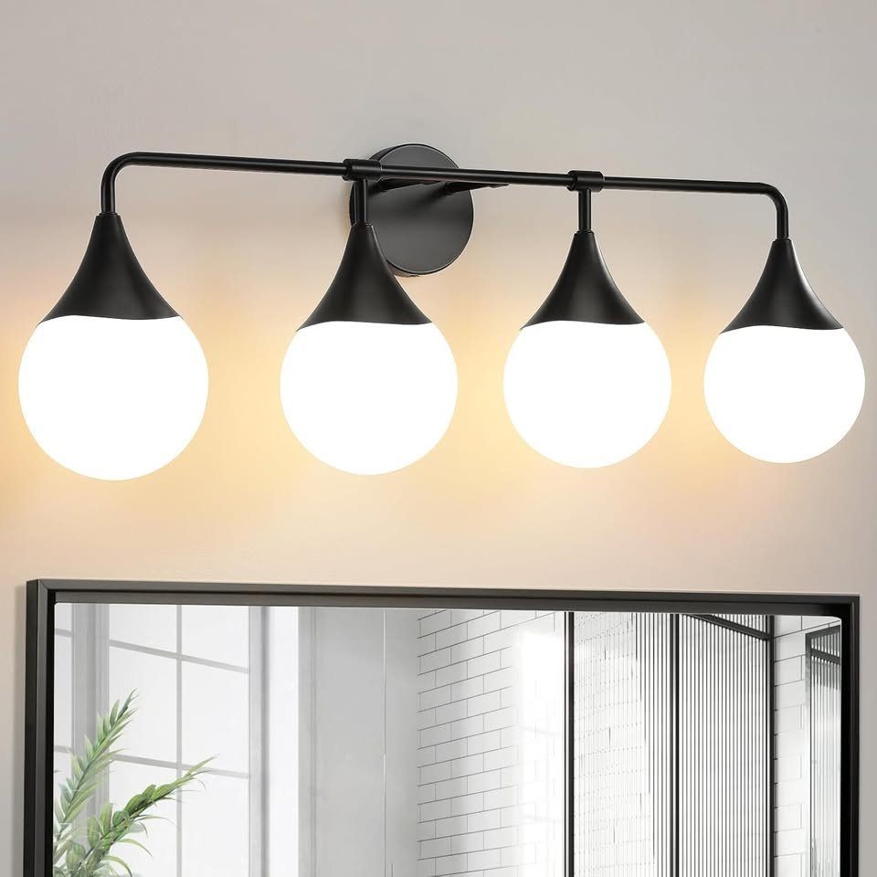 New Bathroom Vanity Light Fixtures, 4-Light Modern, E26 Base