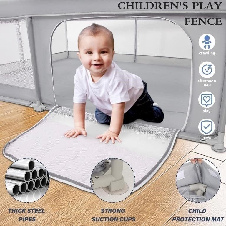New BQKOZFIN Large Baby Playpen, 79"x71" Playpen, Soft Mesh - photo 4