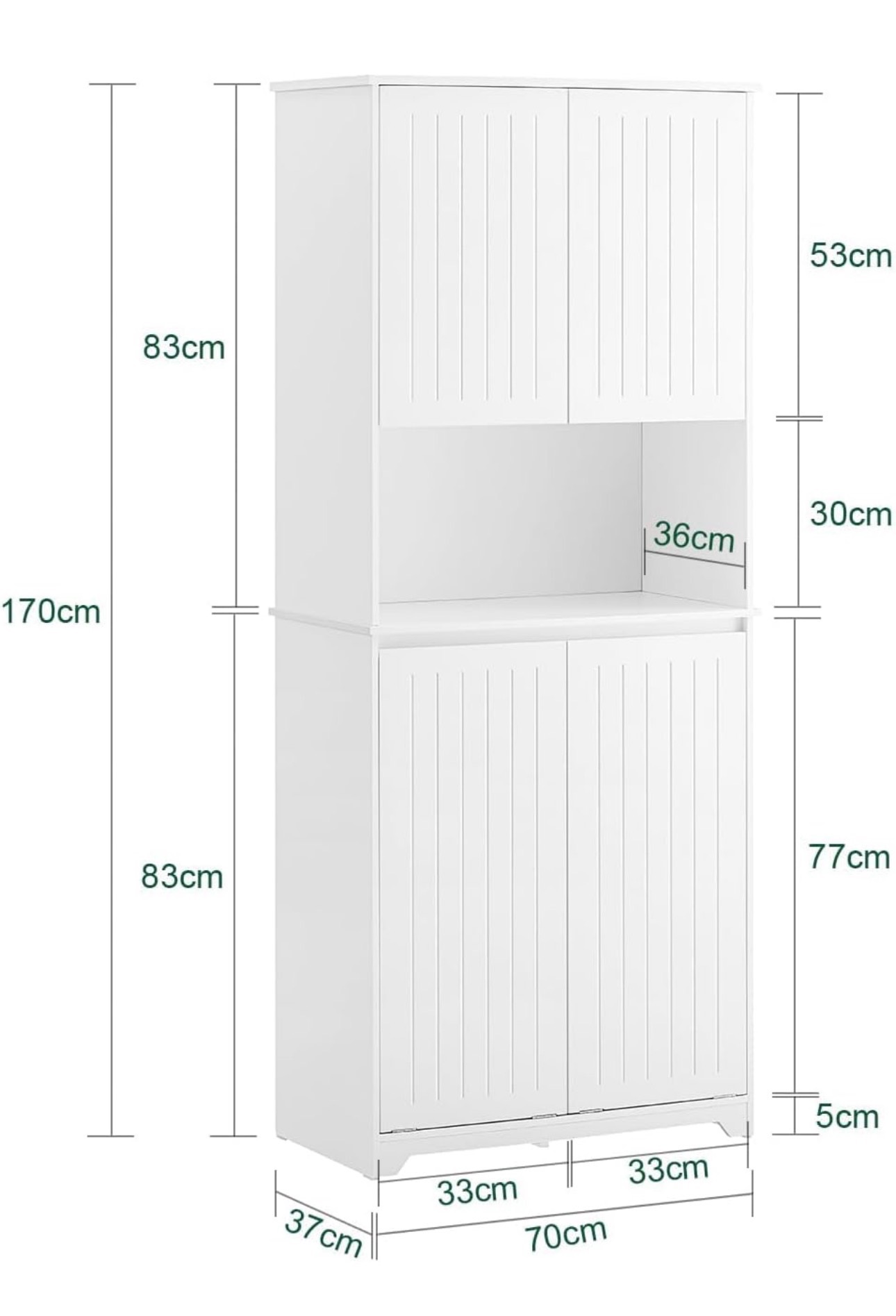 Tall Laundry Cabinet 2 Tilt-Out Hampers Adjustable Shelf - photo 2