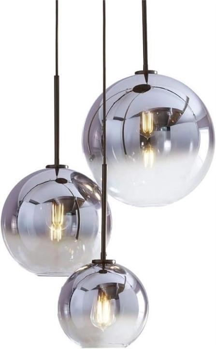 Gradient Silver Globe Pendant Light 30cm – Excellent Condition - photo 2