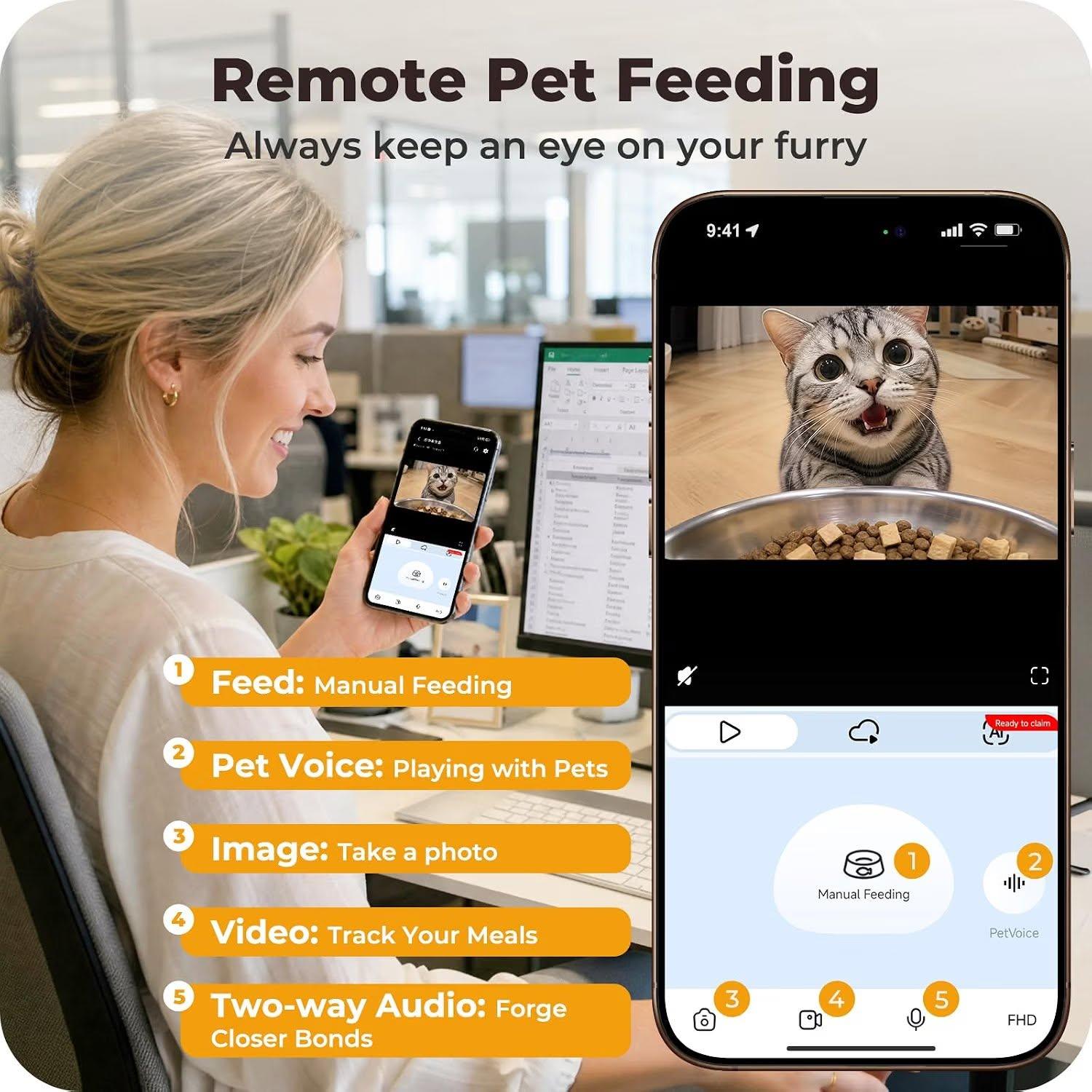 Automatic Pet Feeder with 2K Camera: 5G WiFi - photo 5