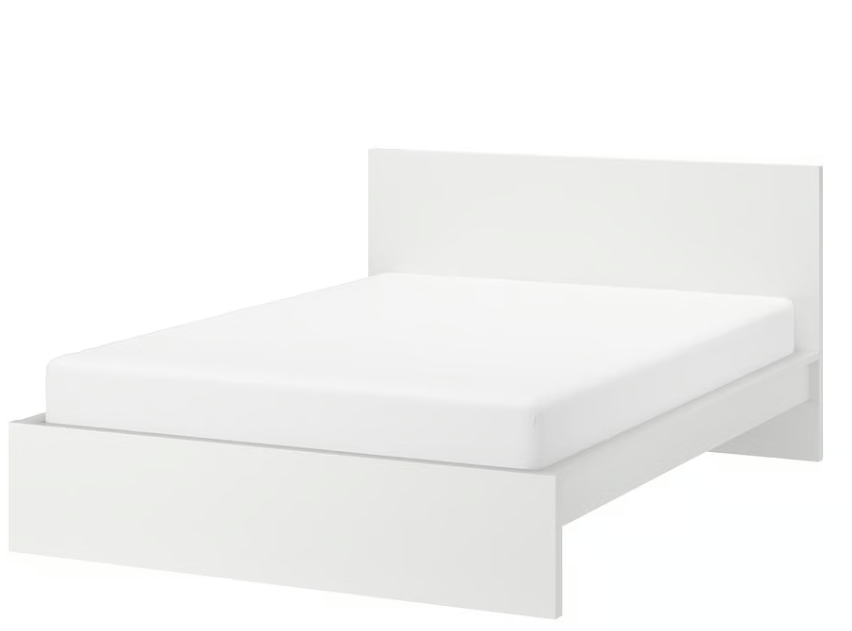 IKEA Malm Bed frame, high, white/with MORGEDAL Firm mattress