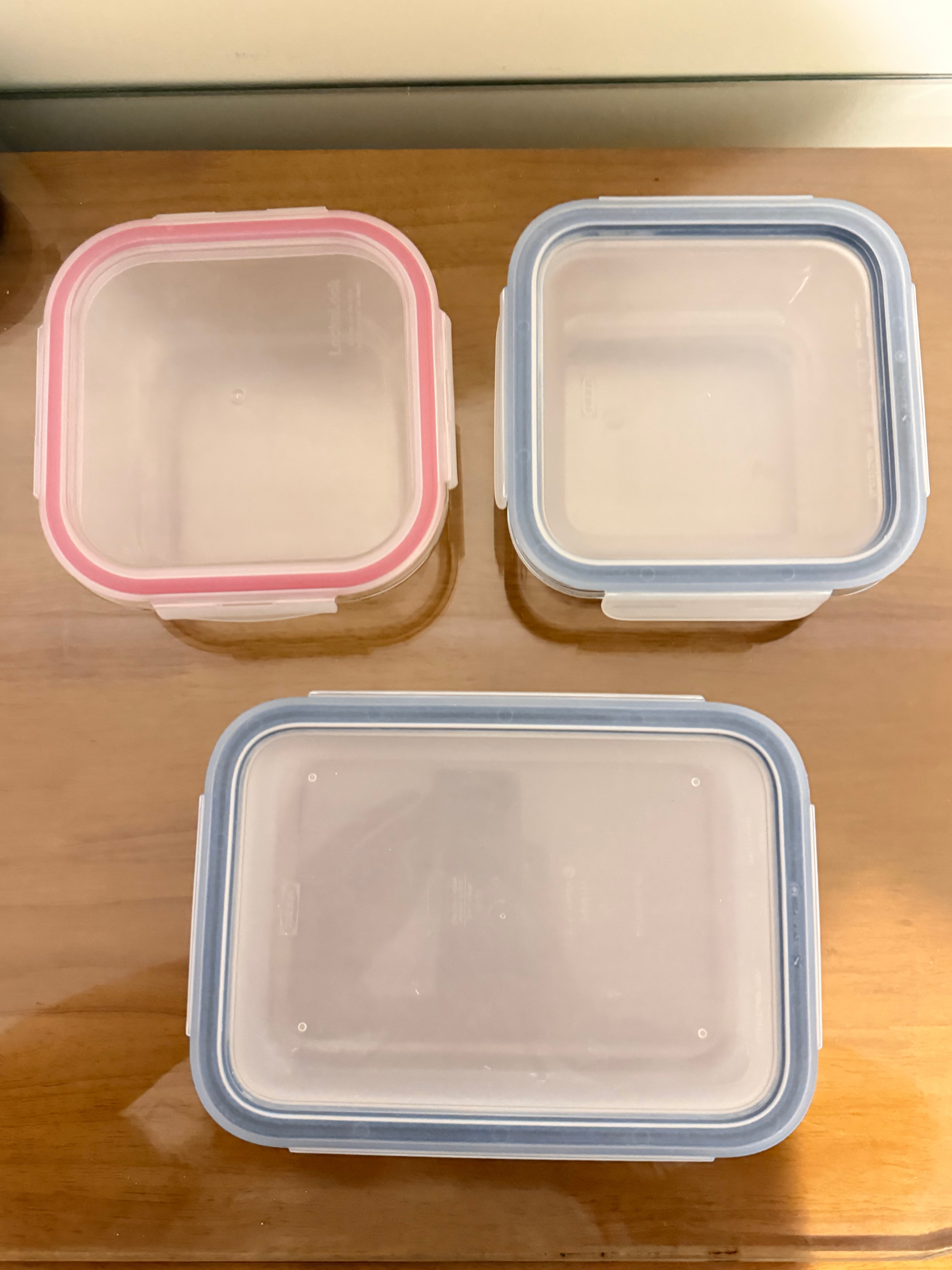 Set of 3 Glass Food Storage Containers with Locking Lids - photo 2