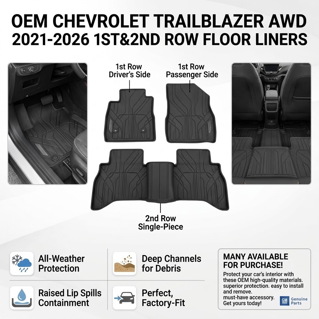 OEM CHEVROLET TRAILBLAZER AWD 2021-2026 1ST2ND ROW FLOOR LINERS