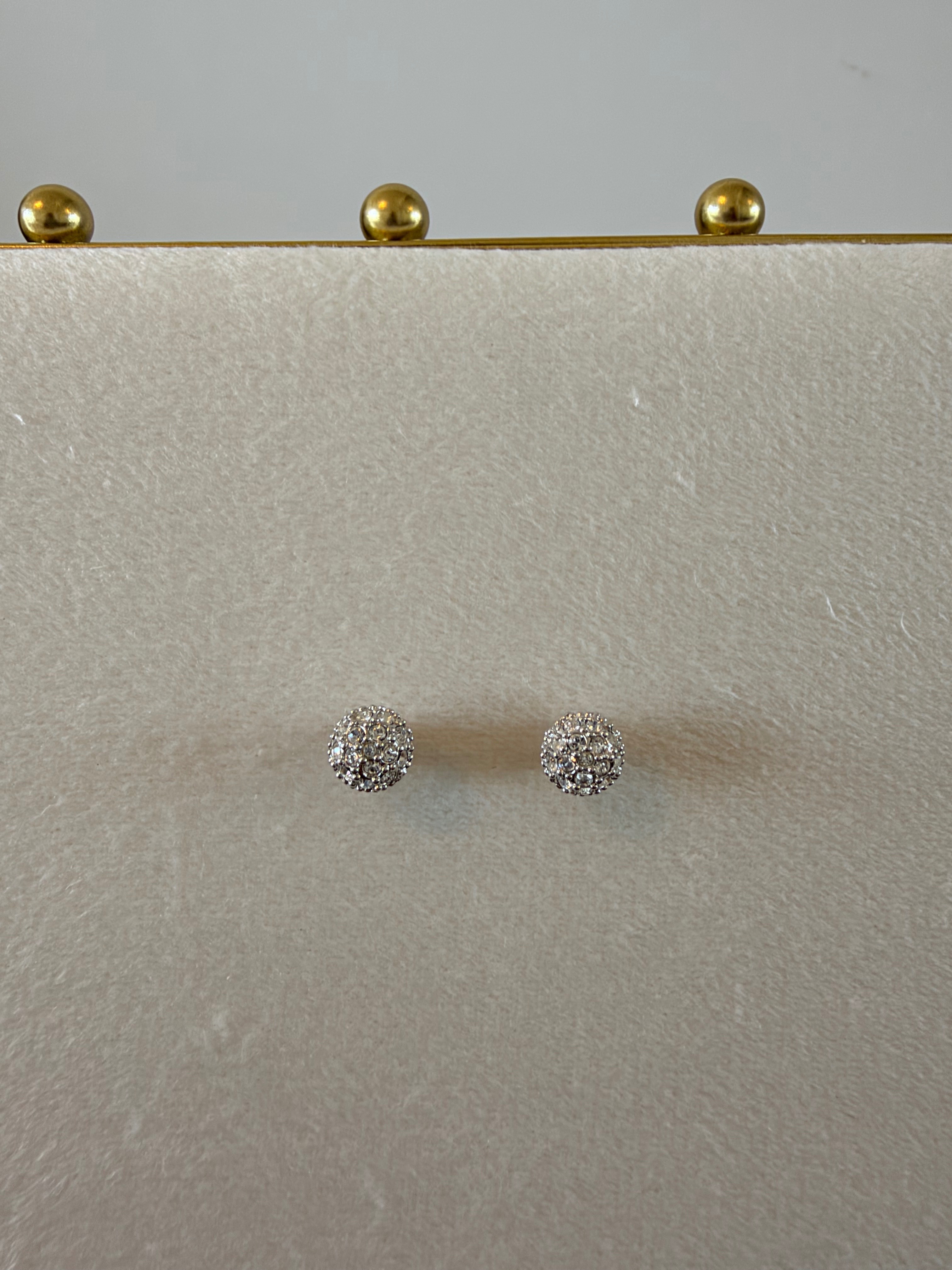 Swarovski Stud Pave Rhinestone Ball Earrings - photo 2