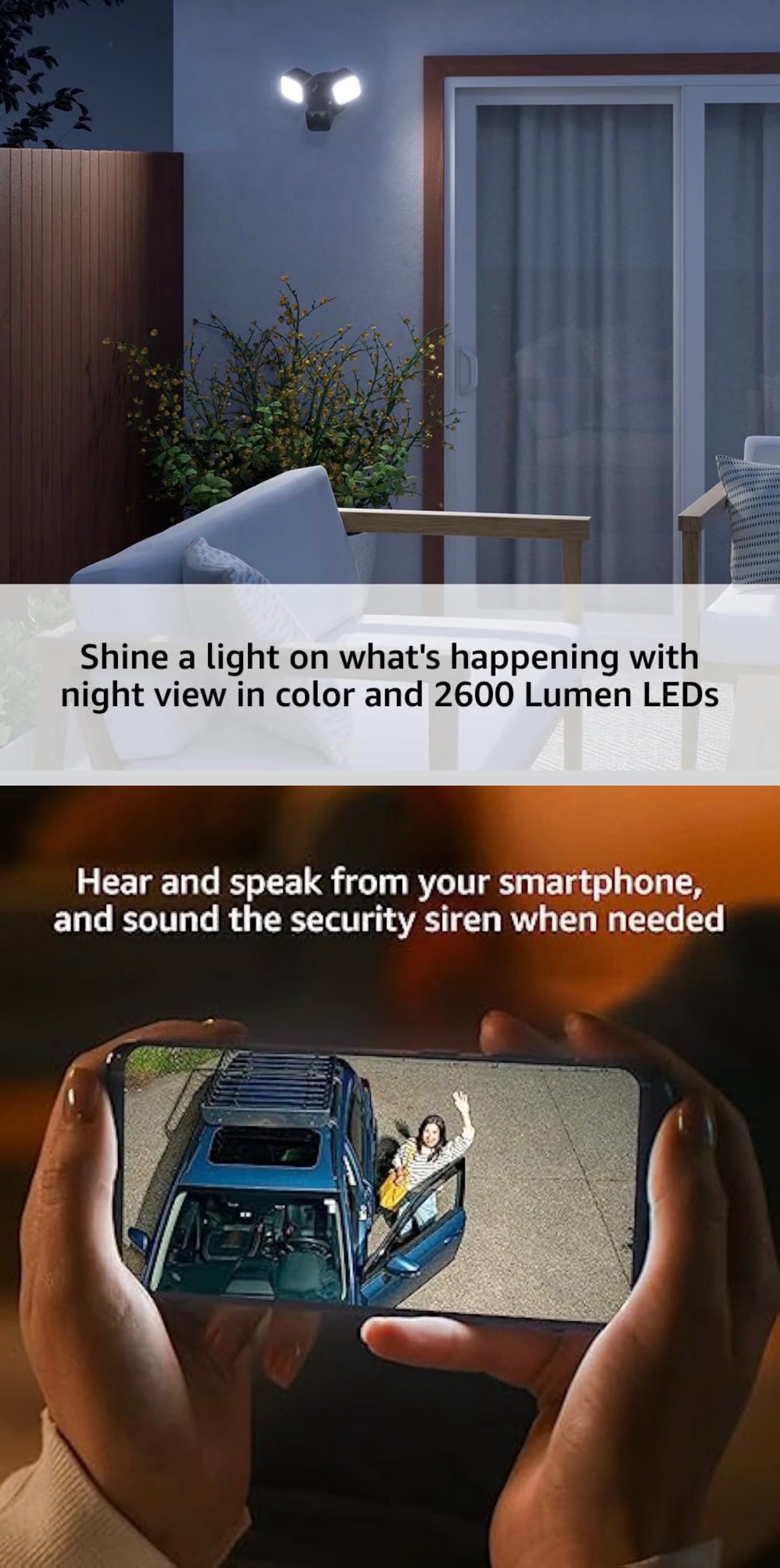 Blink Wired Floodlight HD Camera Smart Live, Motion Detec, Siren - photo 2