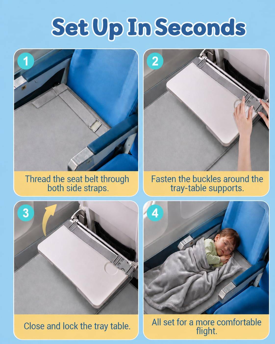 NEW~ Kids Travel Bed, Portable for Airplane/Train/Bus - photo 3