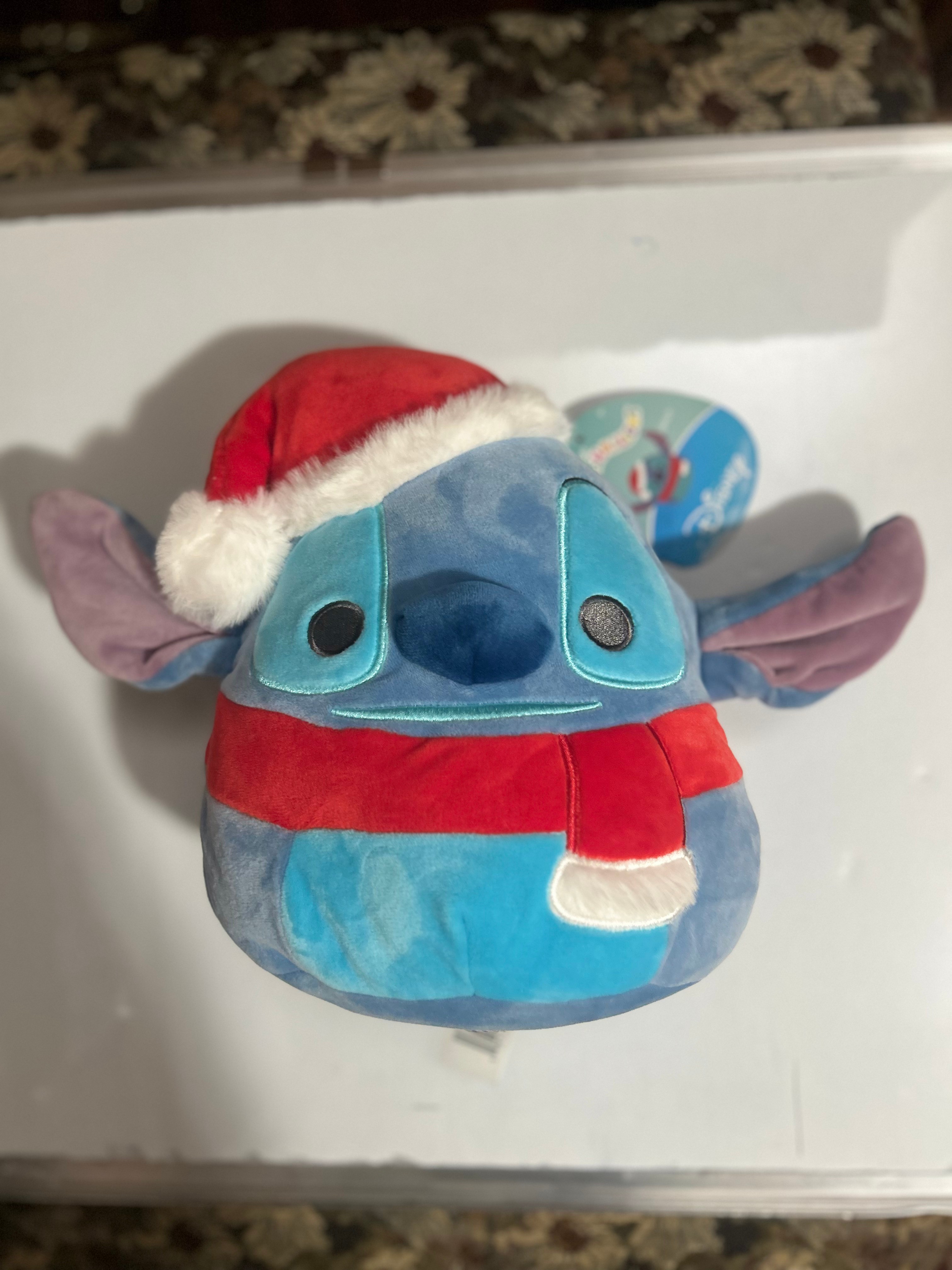 Squishmallow Stitch Santa Christmas Plush 10in