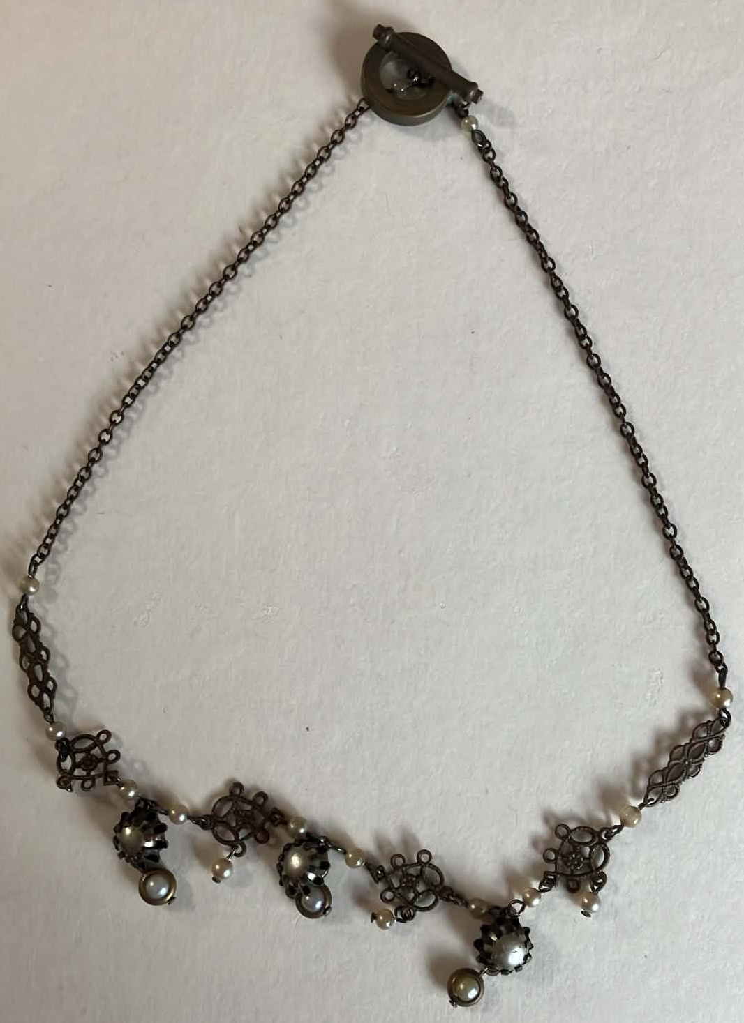 Vintage Style Filigree Necklace - 12 Inches