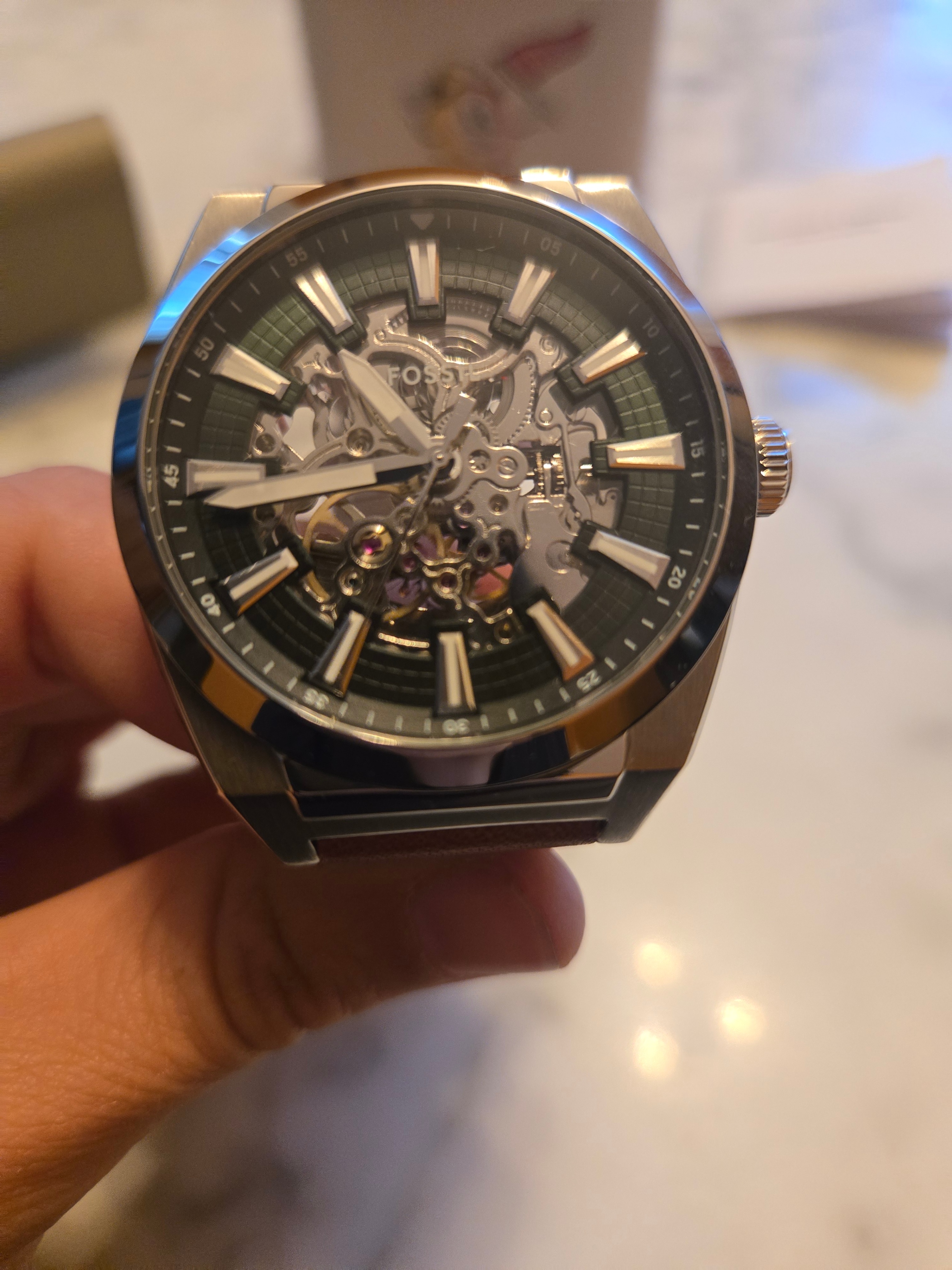 Fossil Everett Automatic Green Skeleton Dial New in Box - photo 2