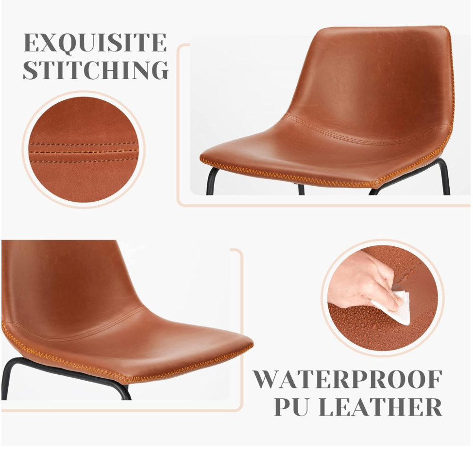 New (2) Faux Leather Counter Height Bar Stools - photo 4