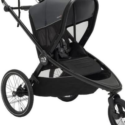 BABY JOGGER CITY PRIX JOGGING STROLLER with bike trailer