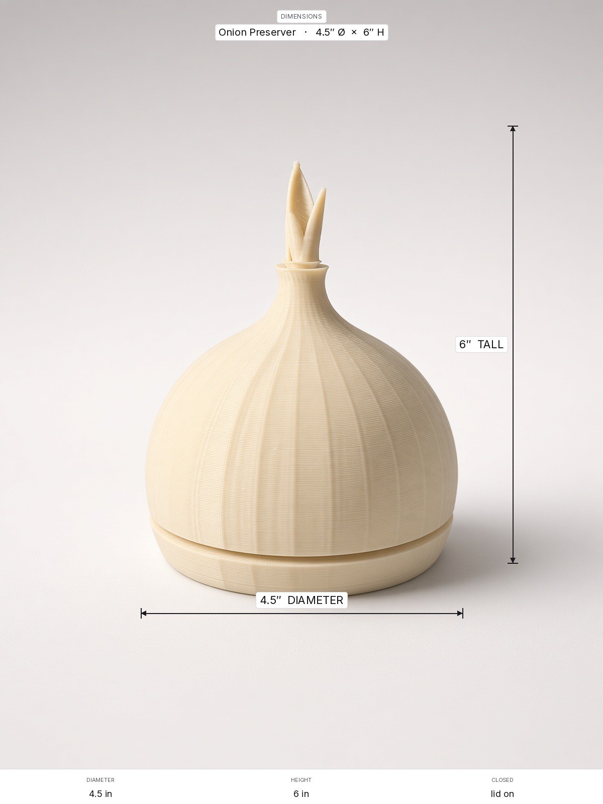 Onion Storage Box with Lid, 3D Printed - photo 4