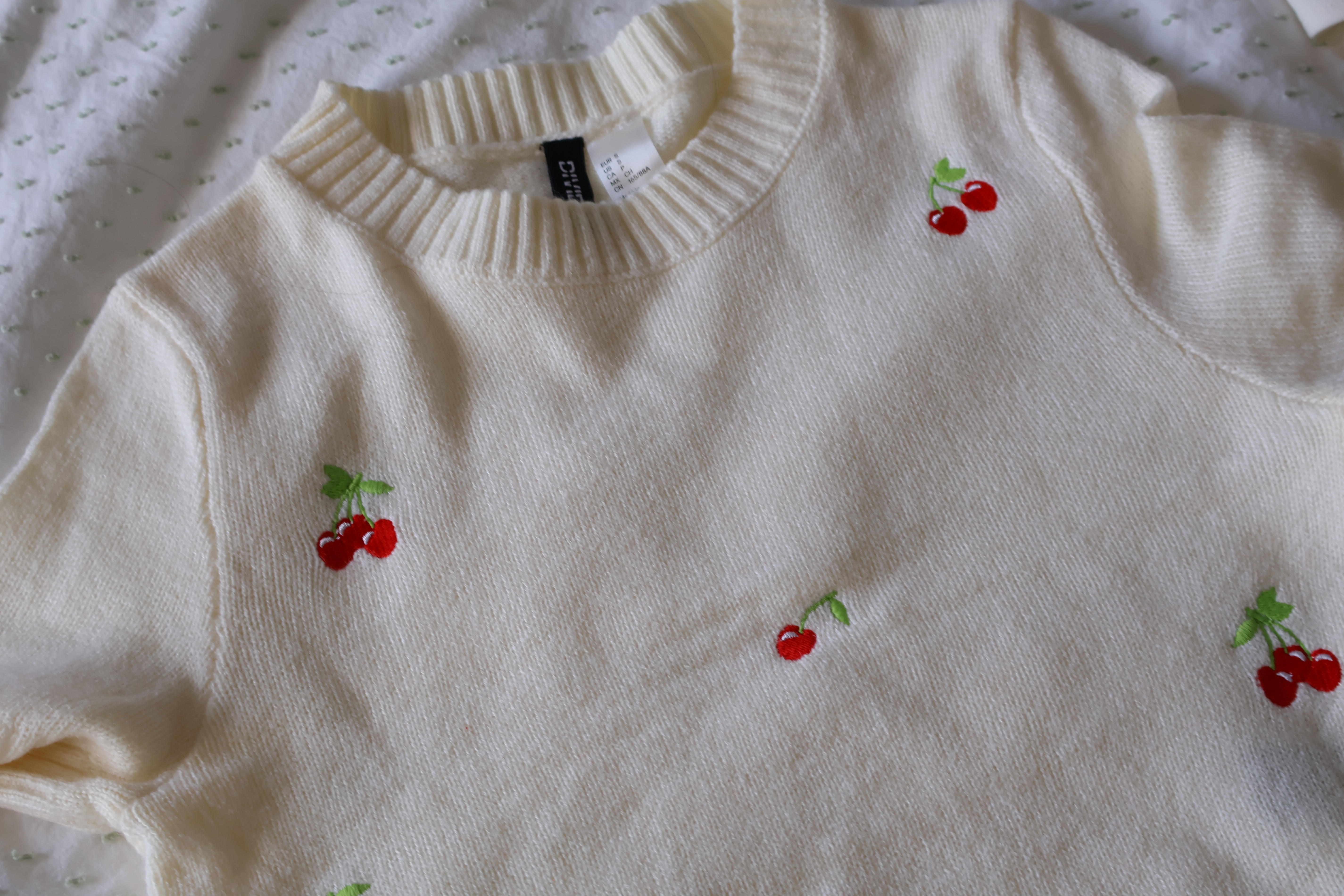 H&M cherry knit top
