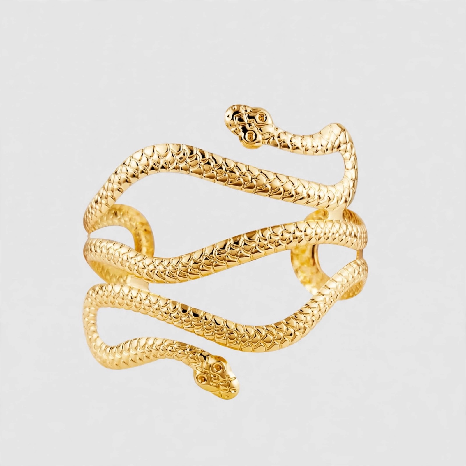 Gold Snake Bangle Cuff Bracelet Egyptian Style - photo 2