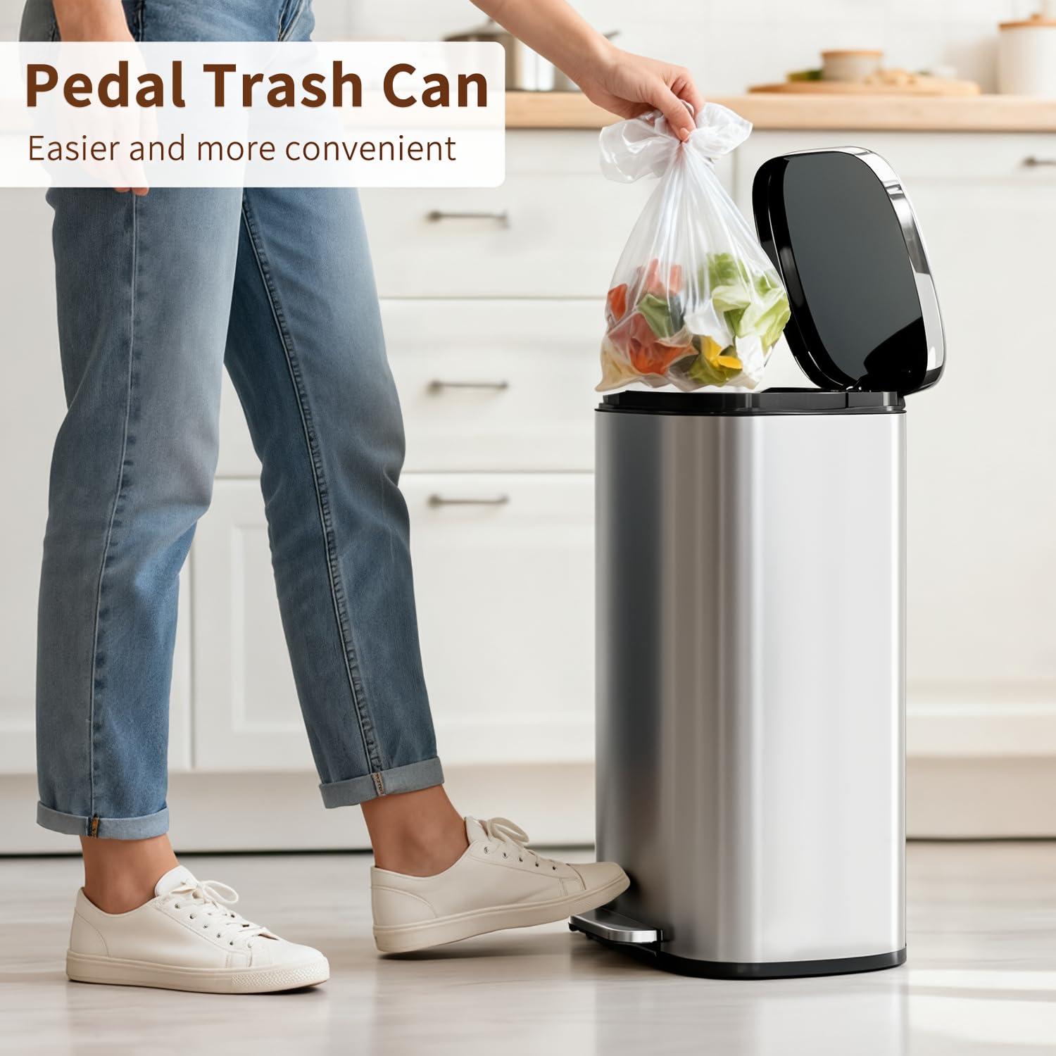 🗑️✨ PayLessHere 13‑Gallon Stainless Steel Kitchen Trash Can ✨🗑️