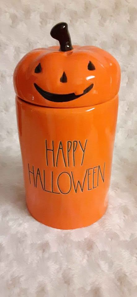 Rae Dunn Pumpkin Latte Scented Candle Happy Halloween - photo 2