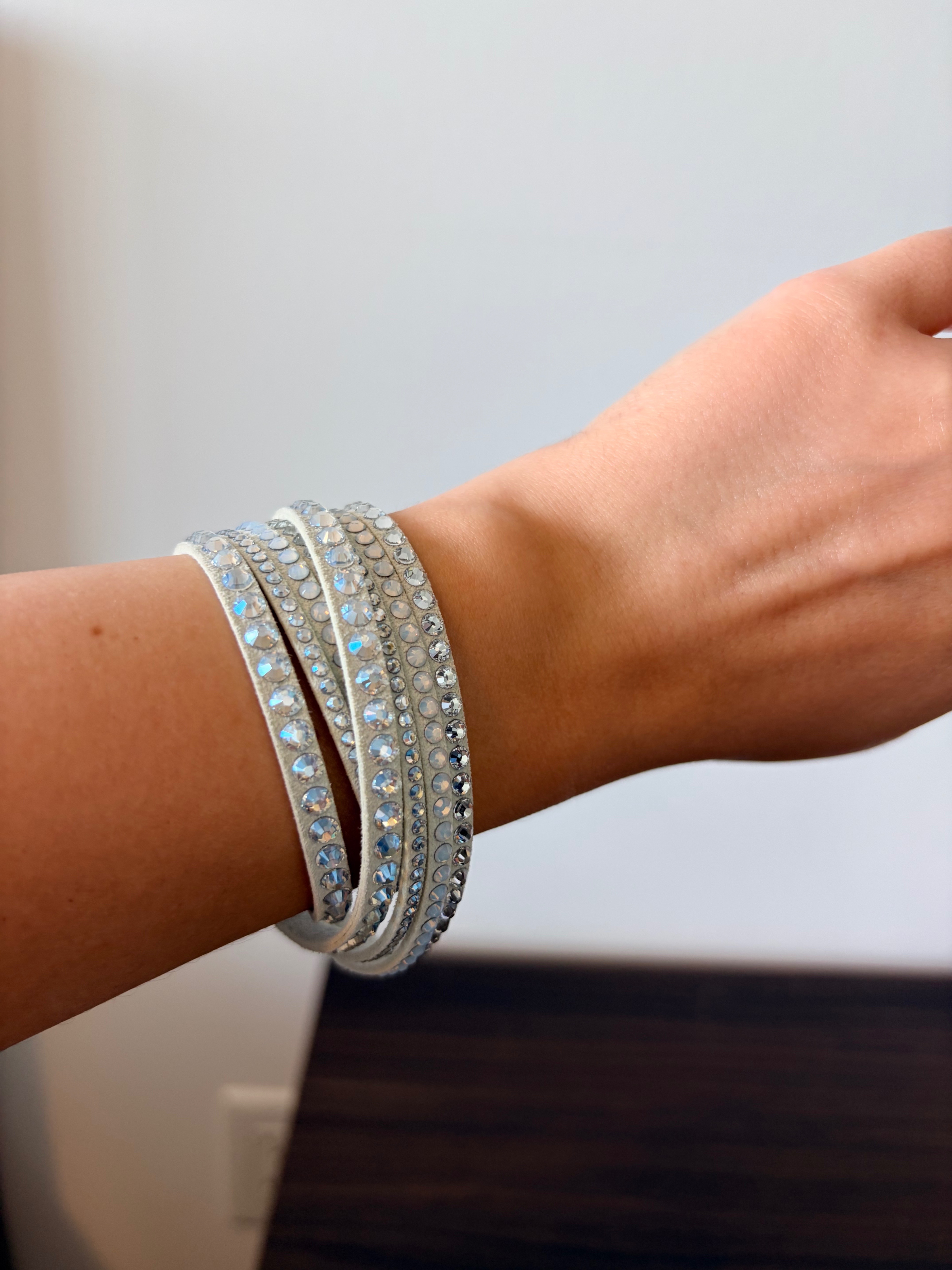 Swarovski Slake light grey double wrap bracelet