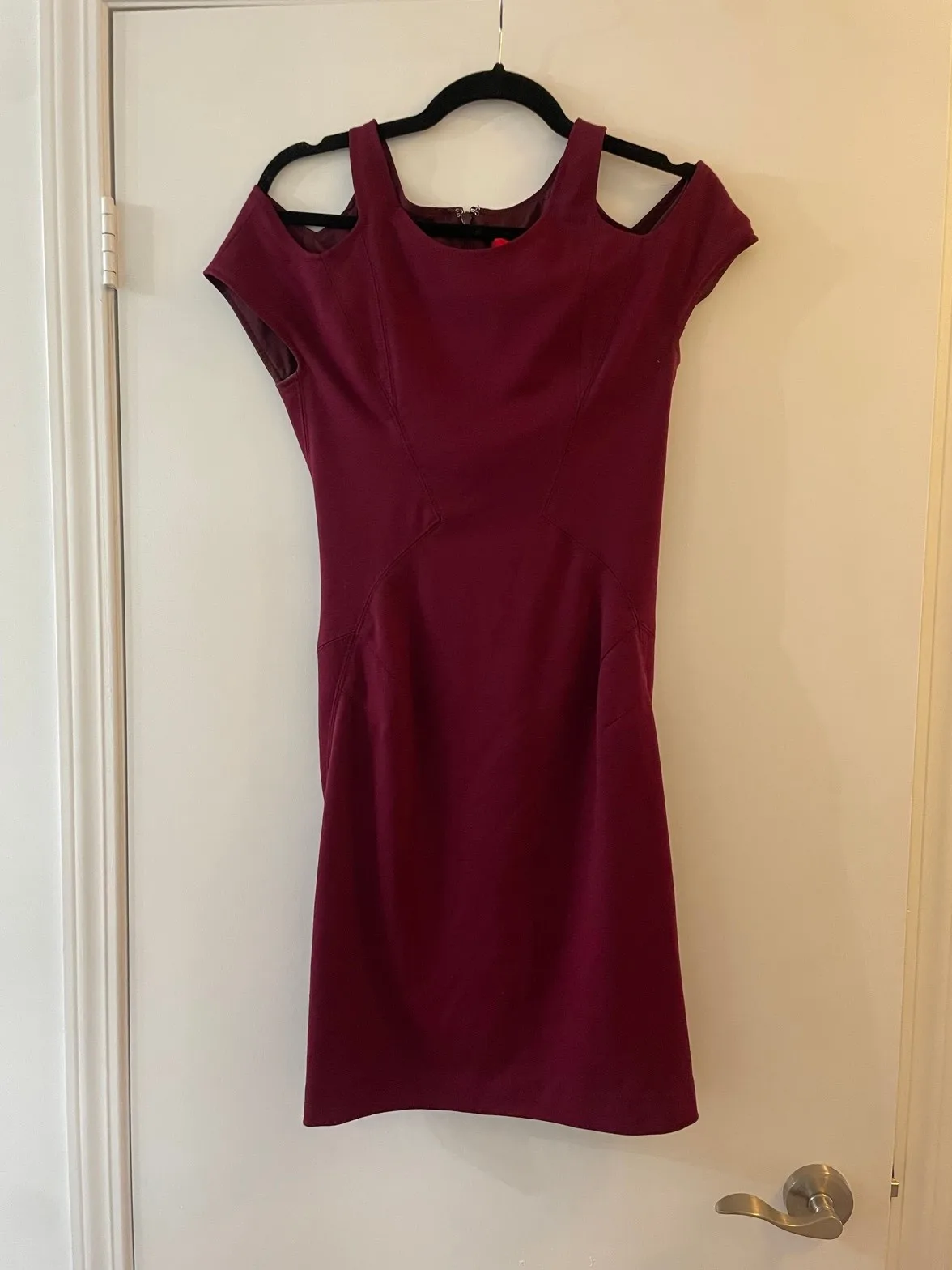 Zac Posen burgundy off-shoulder bodycon dress, size 0