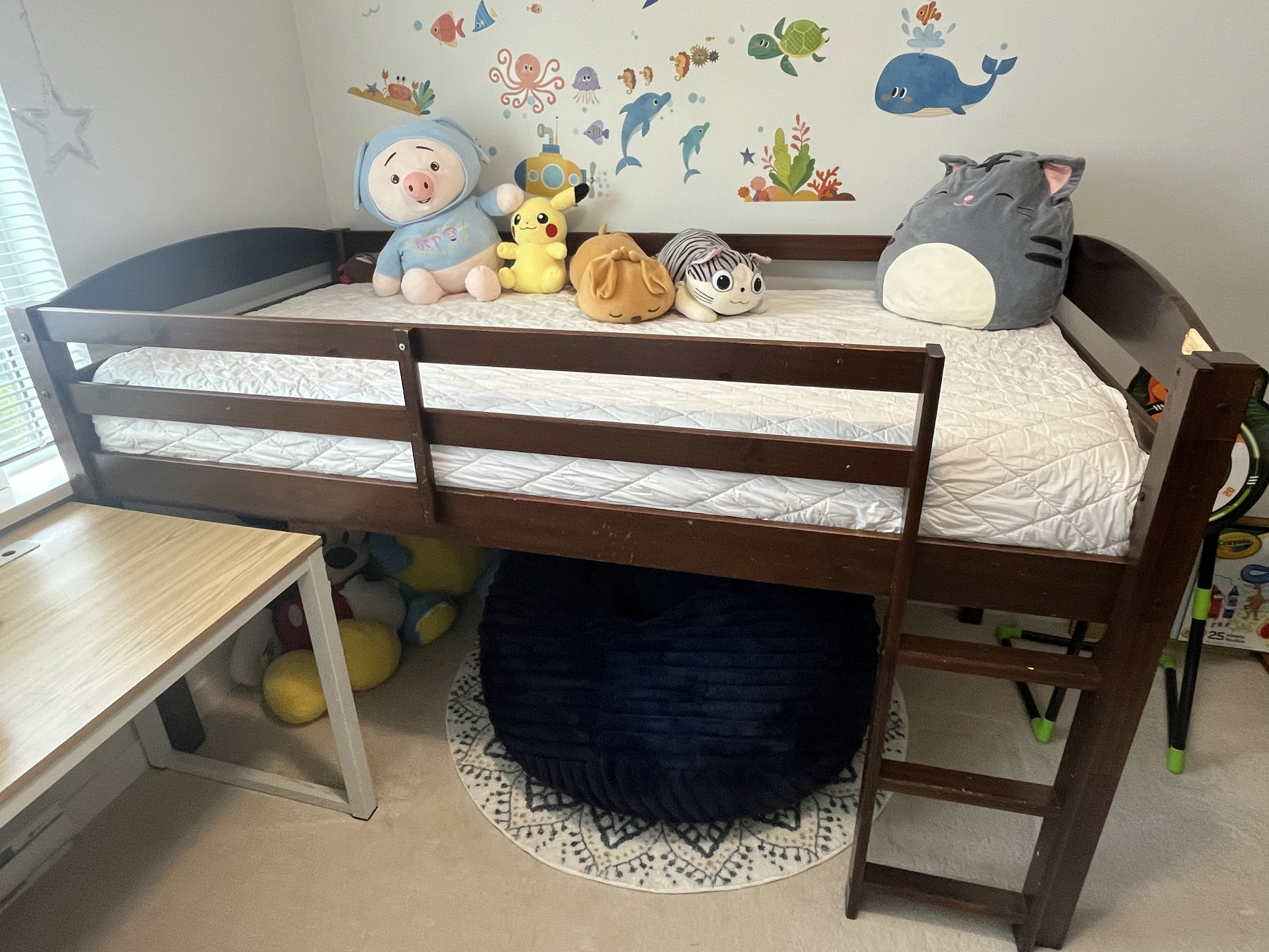 Dark Brown Low Loft (Bunk) Bed for Kids - photo 3