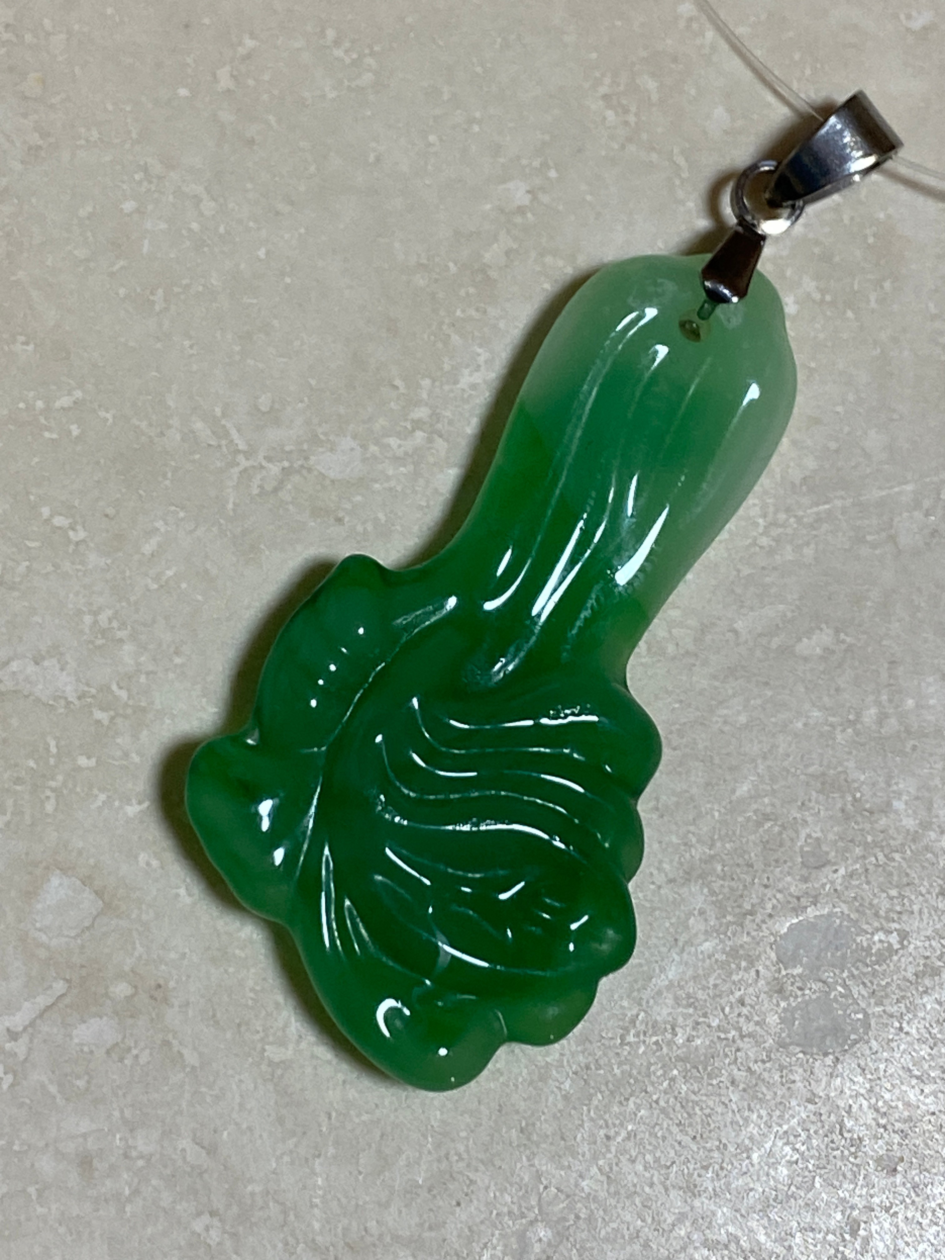 Cute Green Agate Vegetable Pendant - photo 3