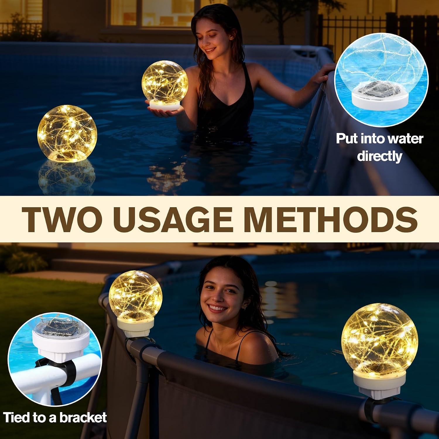MeiLyte Solar Pool Lights for Above Ground Pool – 4 Pack - photo 2