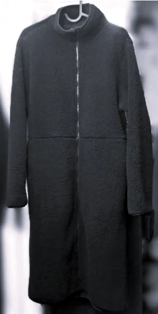 Women’s Longline "Teddy" Fleece Coat Black Size M Like New - photo 3