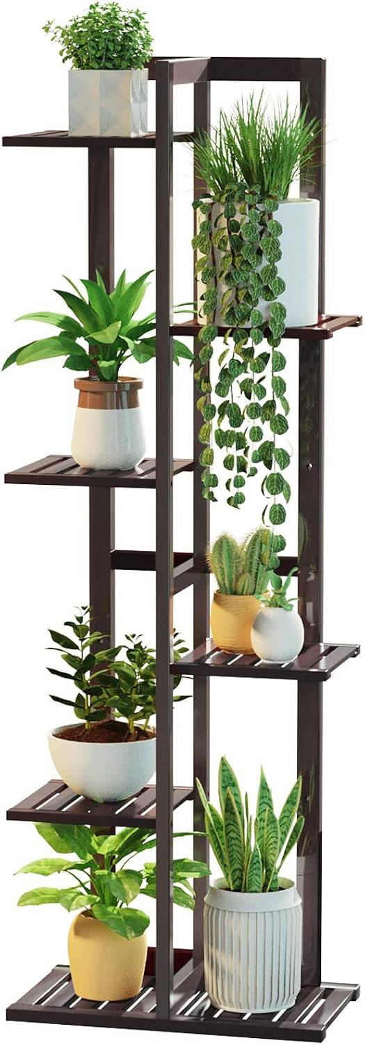Bamboo Plant Stand - Adjustable 6 Tier