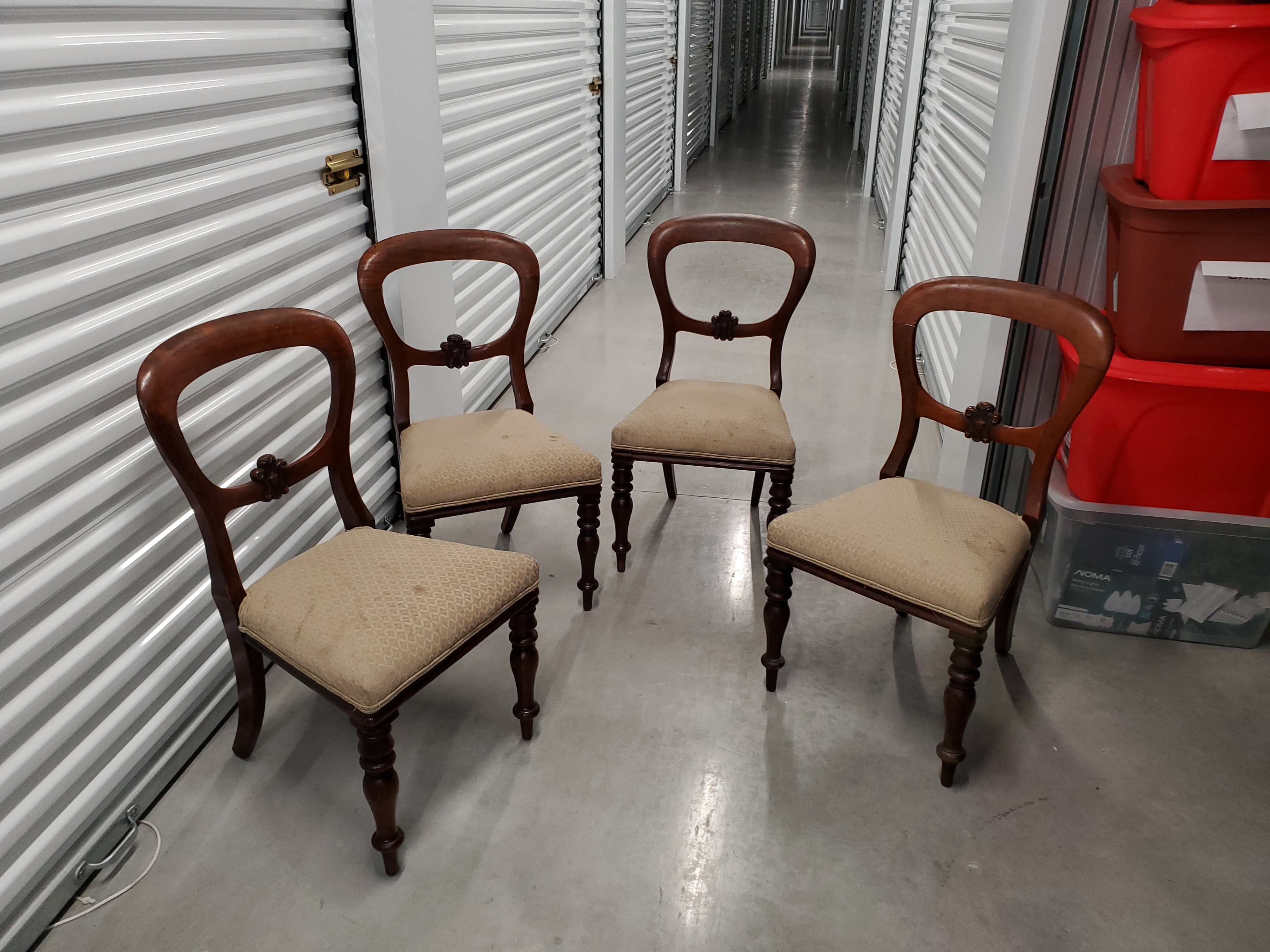 Vintage Walnut Wooden Dining Chairs