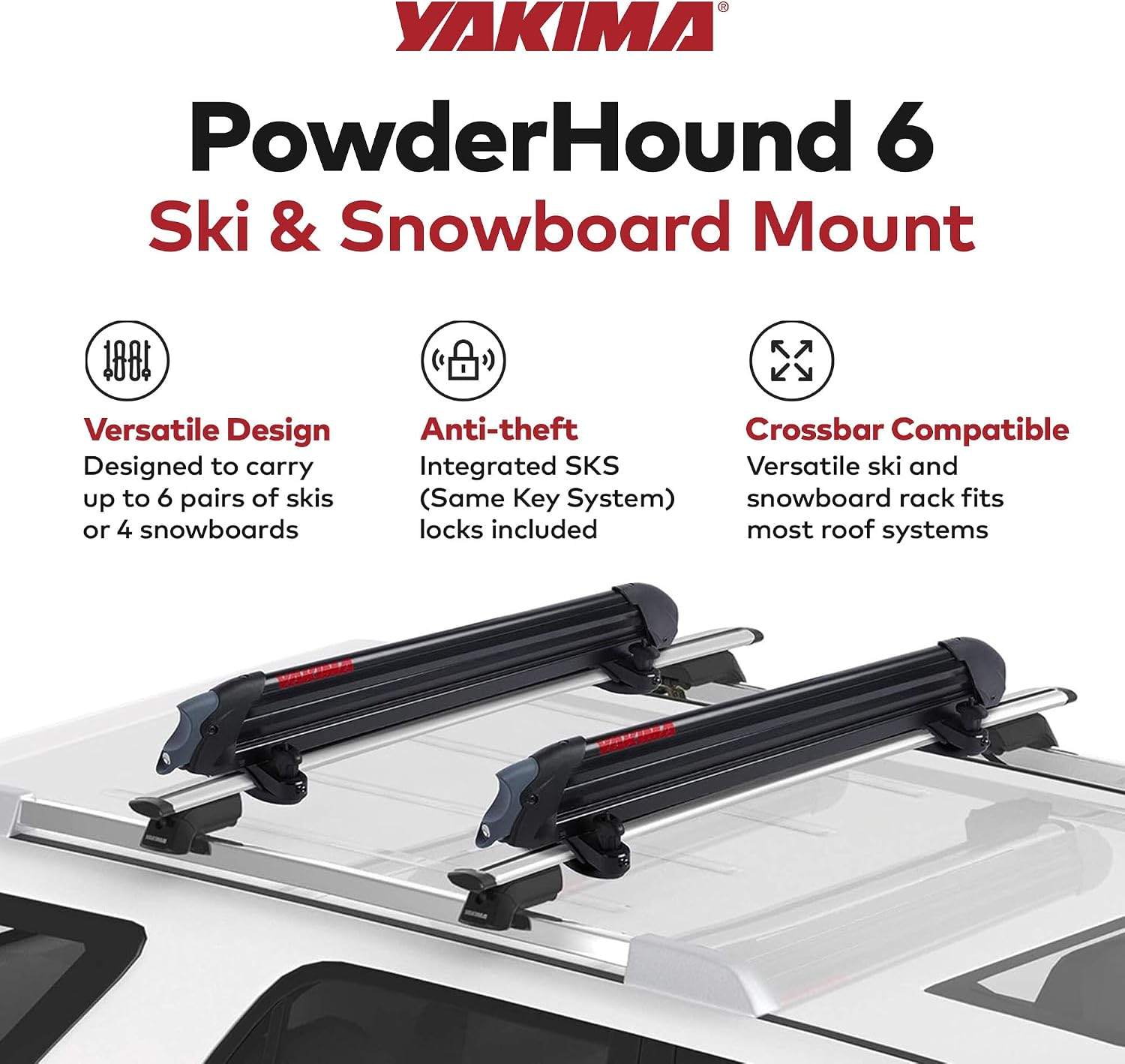 Yakima PowderHound 6 Ski & Snowboard Roof Rack - photo 2