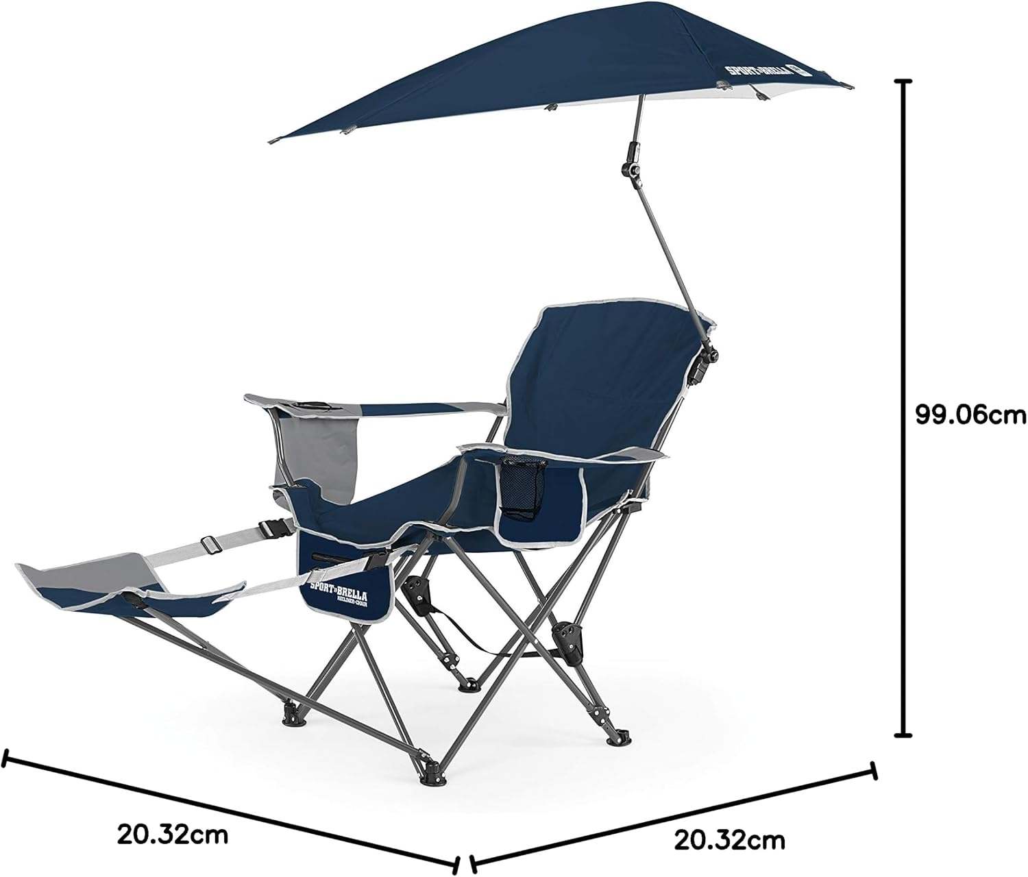 Sport-Brella 3-Position Recliner Chair w/ UPF 50+ Umbrella