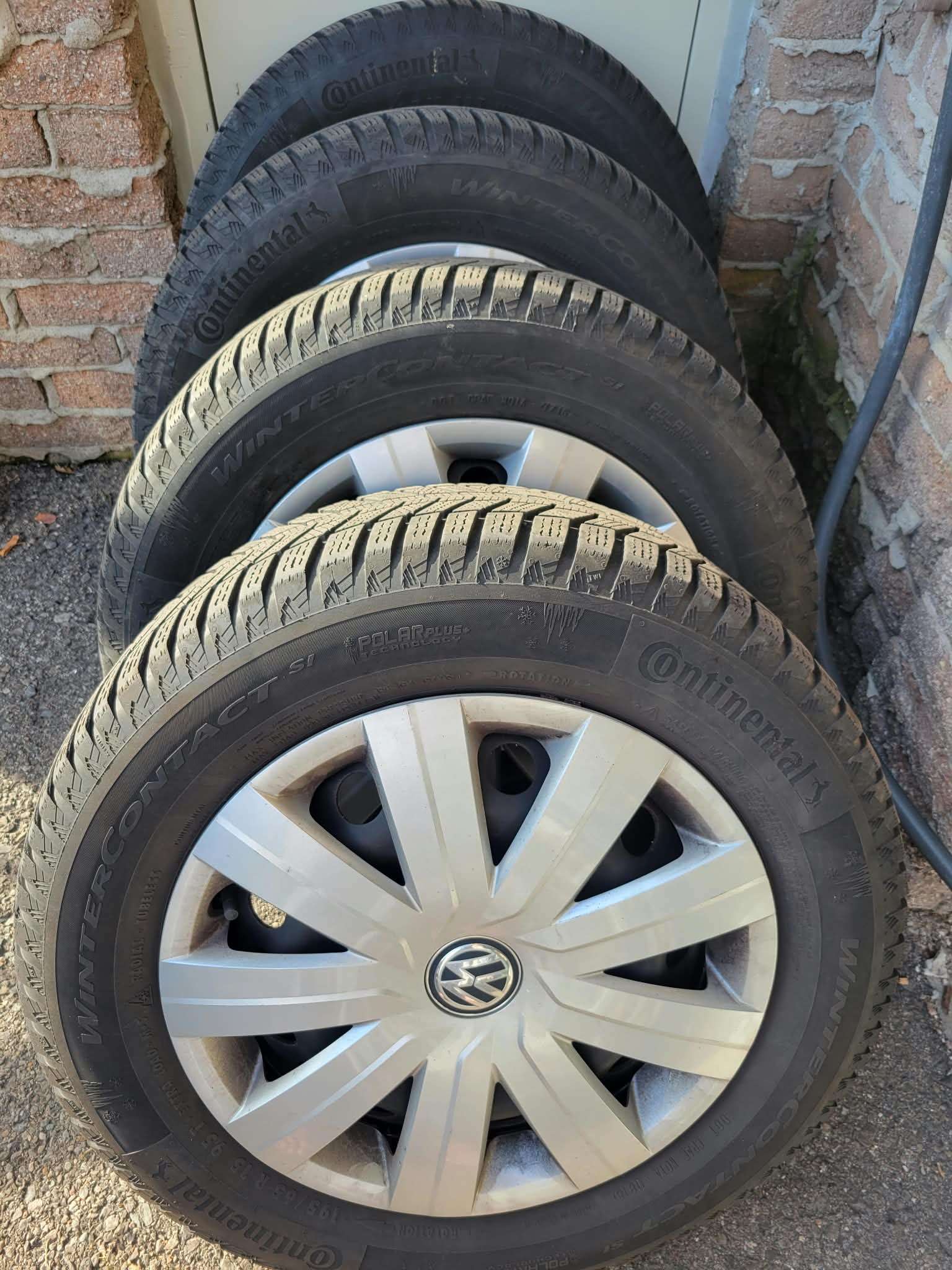 Continental Winter Tires (Set of 4) with VW Hubcaps