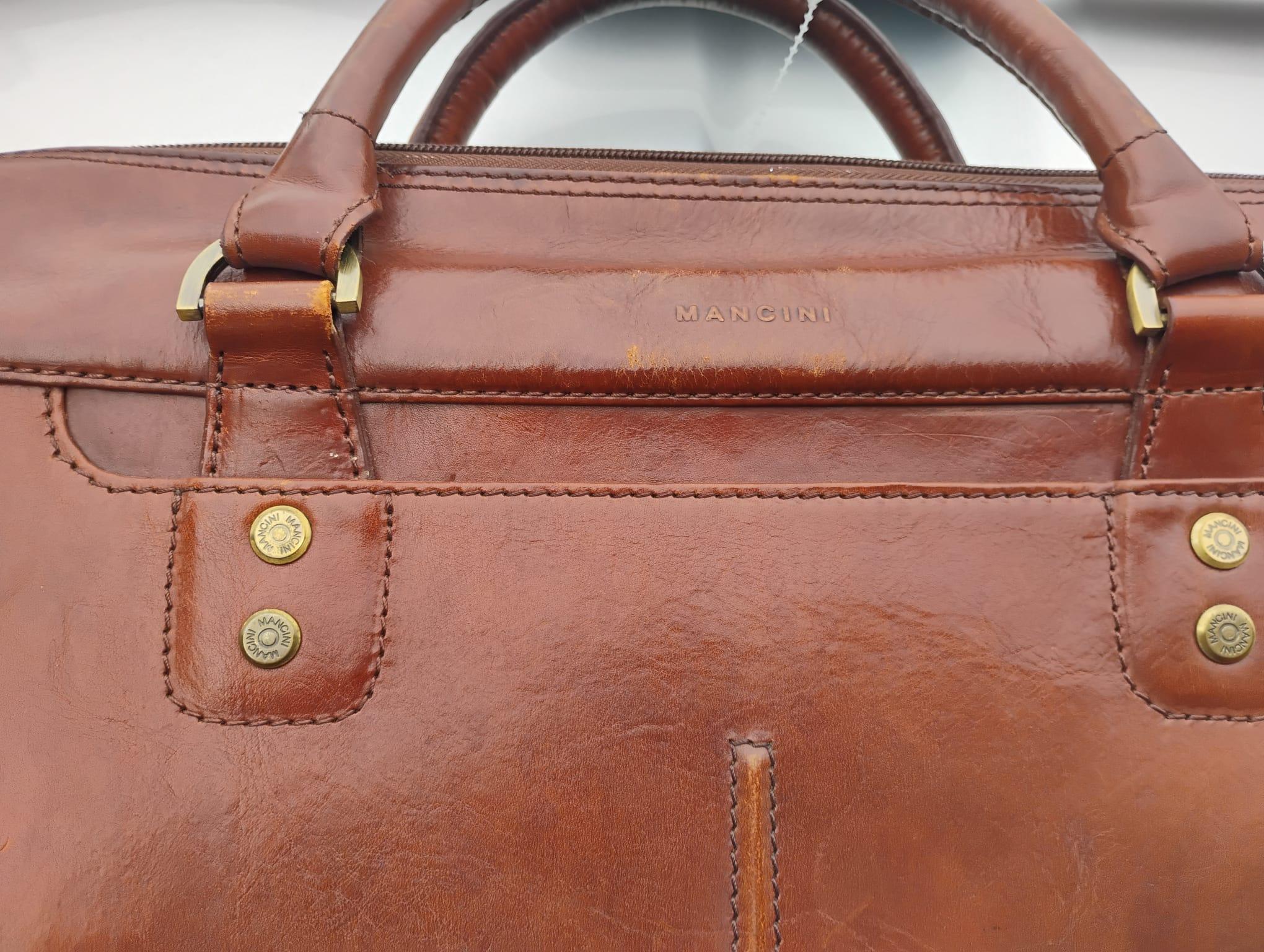 Mancini Brown Leather Briefcase - photo 2
