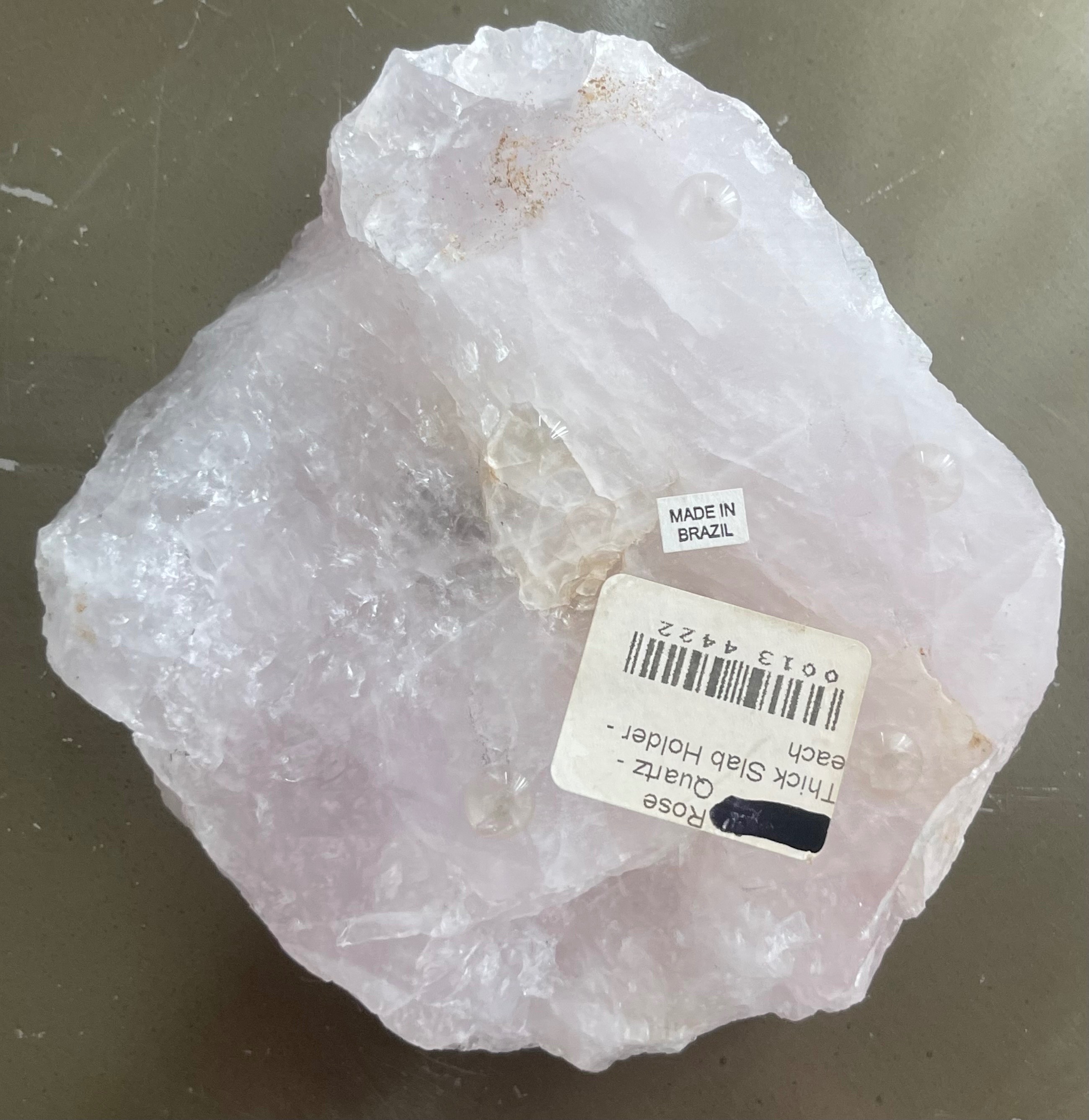 Natural Rose Quartz Crystal Slab Tealight Holder - photo 5