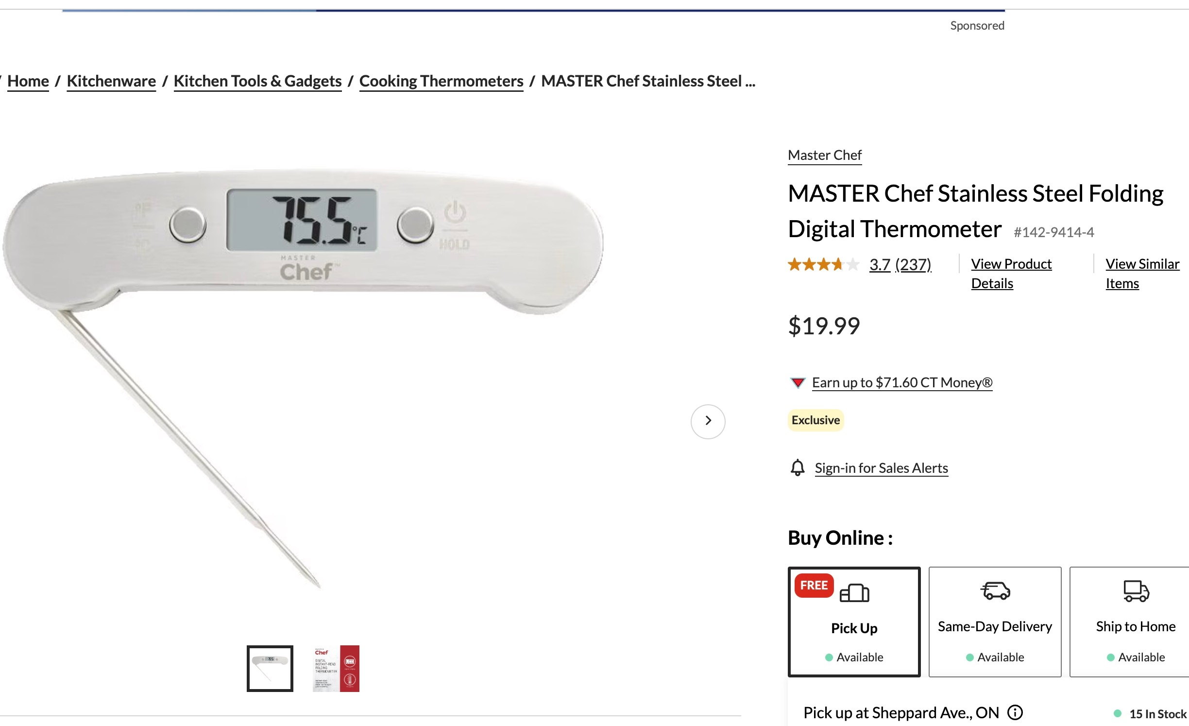 MASTER Chef Folding Digital Food Thermometer - photo 3