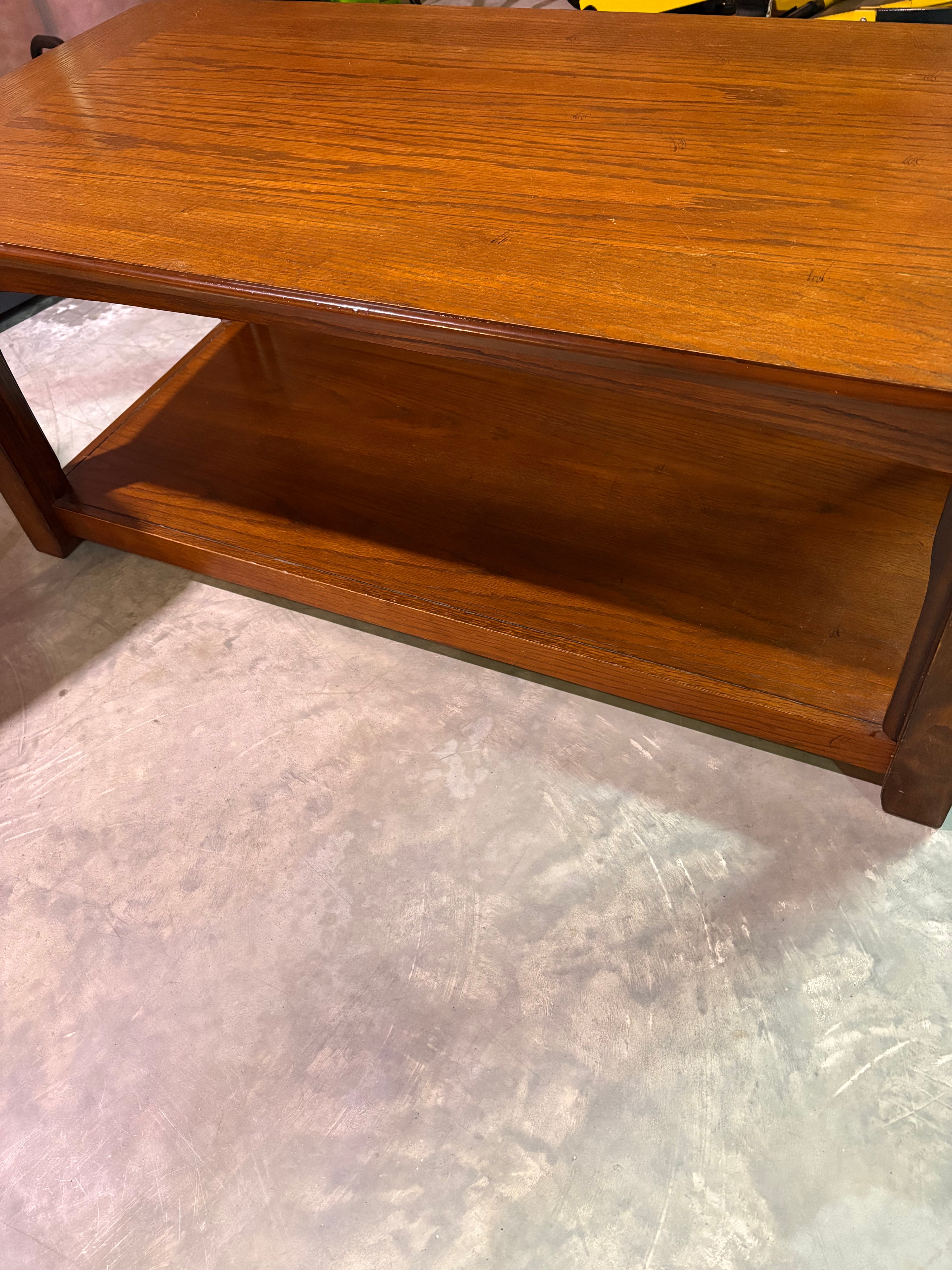 Coffee Table Solid Oak Wood with lower shelf - photo 3