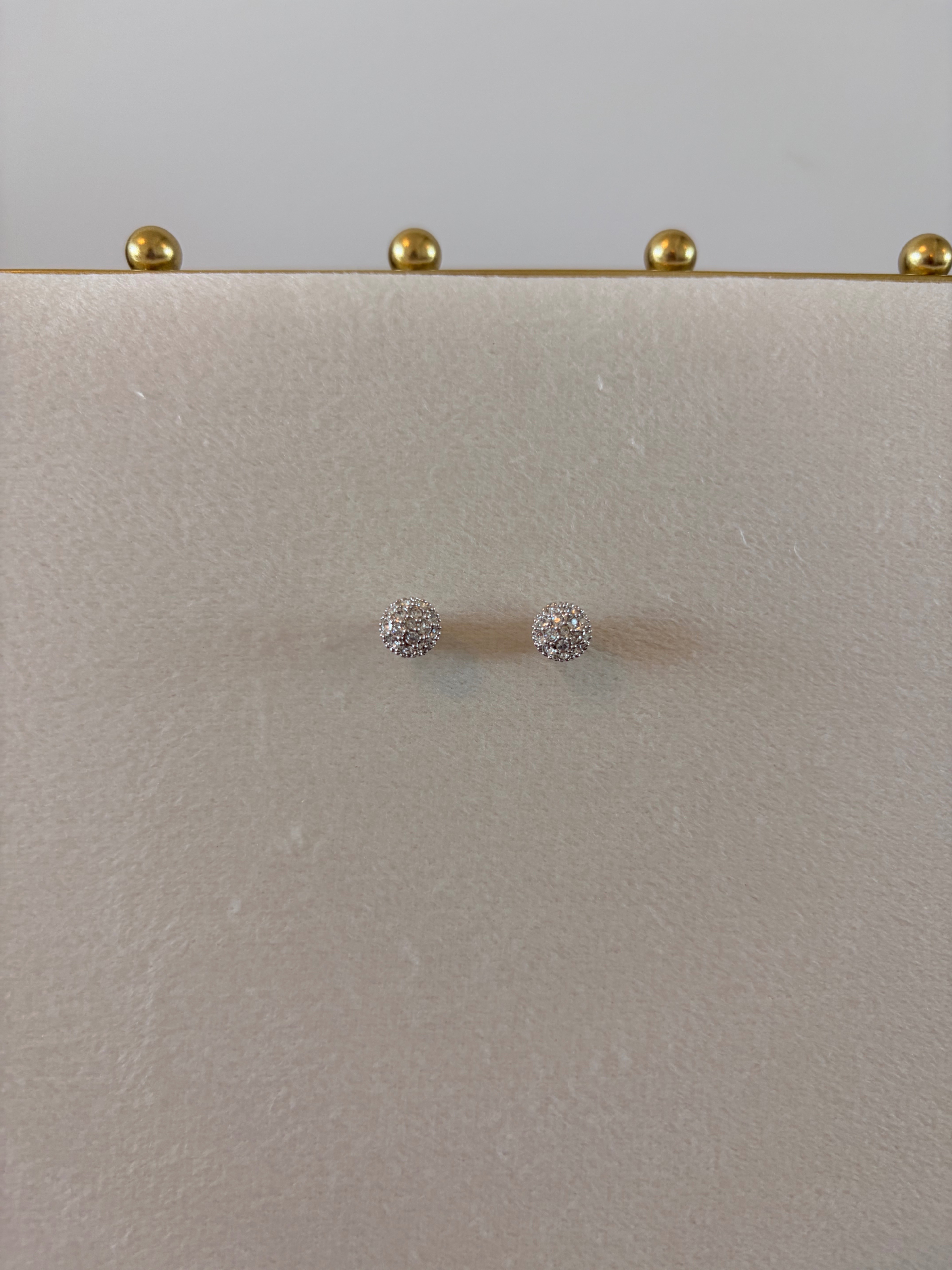 Swarovski Stud Pave Rhinestone Ball Earrings