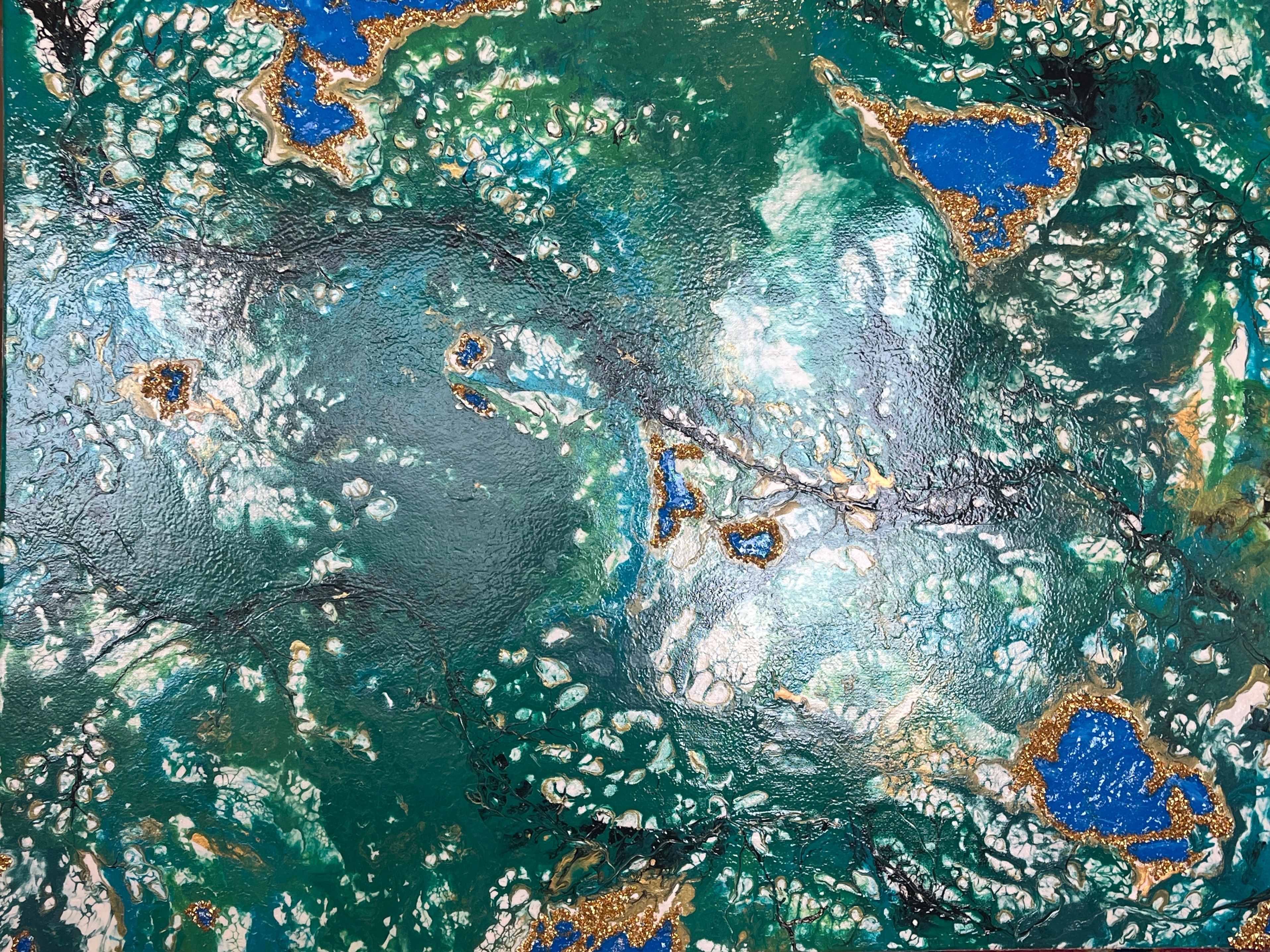 Unique aerial Canadian landscape painting nature seen  above - photo 4