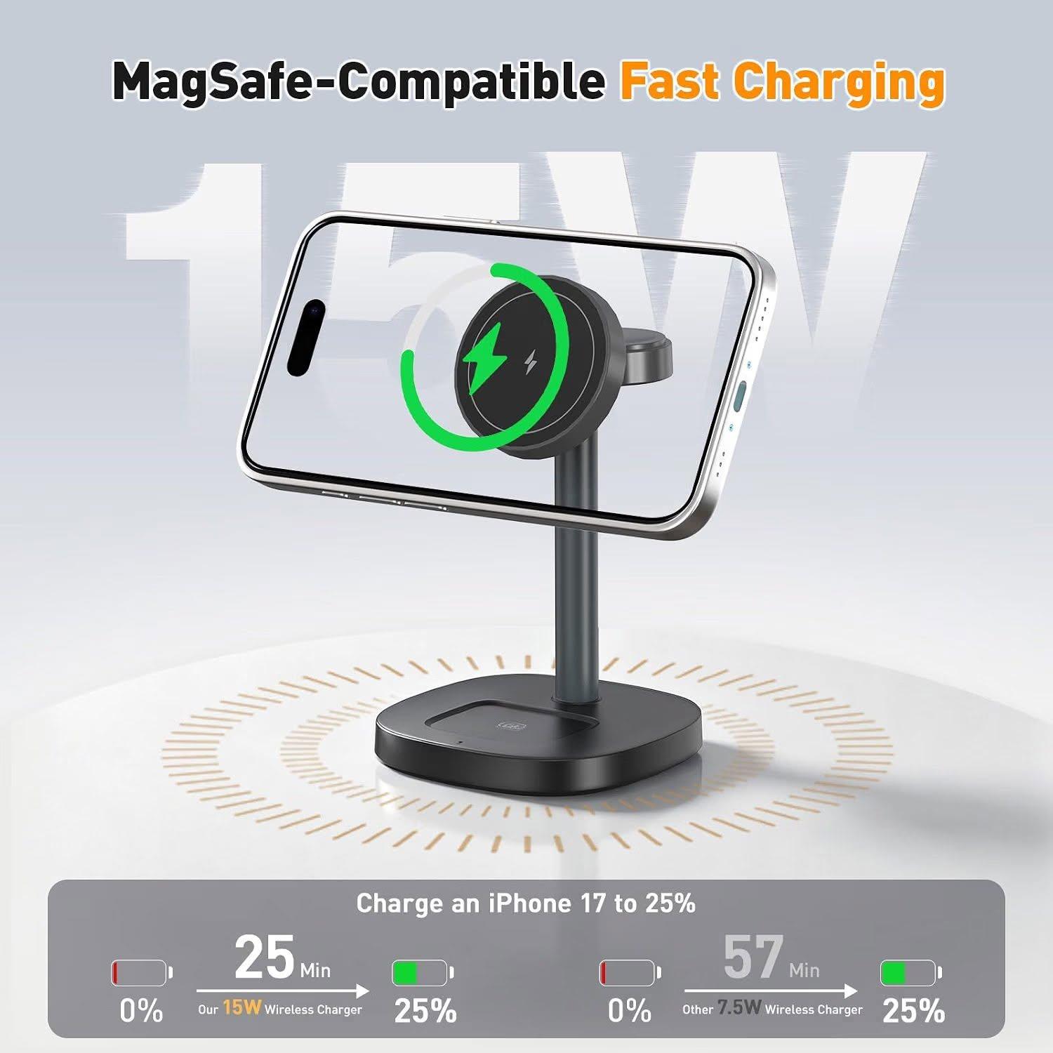 15W Magnetic Fast 3 in 1 Charging Station - photo 2