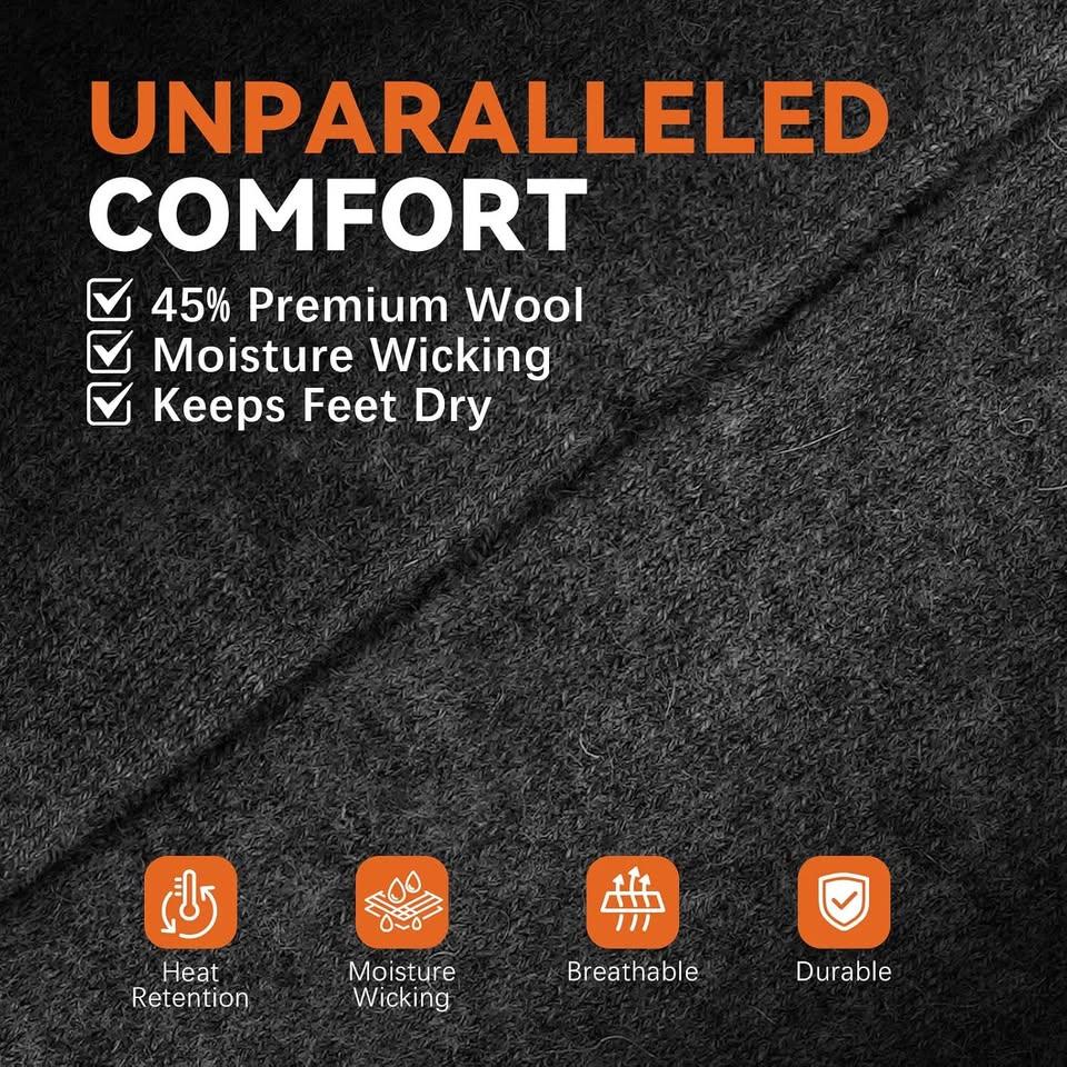 FREEHILL 7.4V Ultimate Wool Heated Socks for Men Women/16H Bat - photo 4