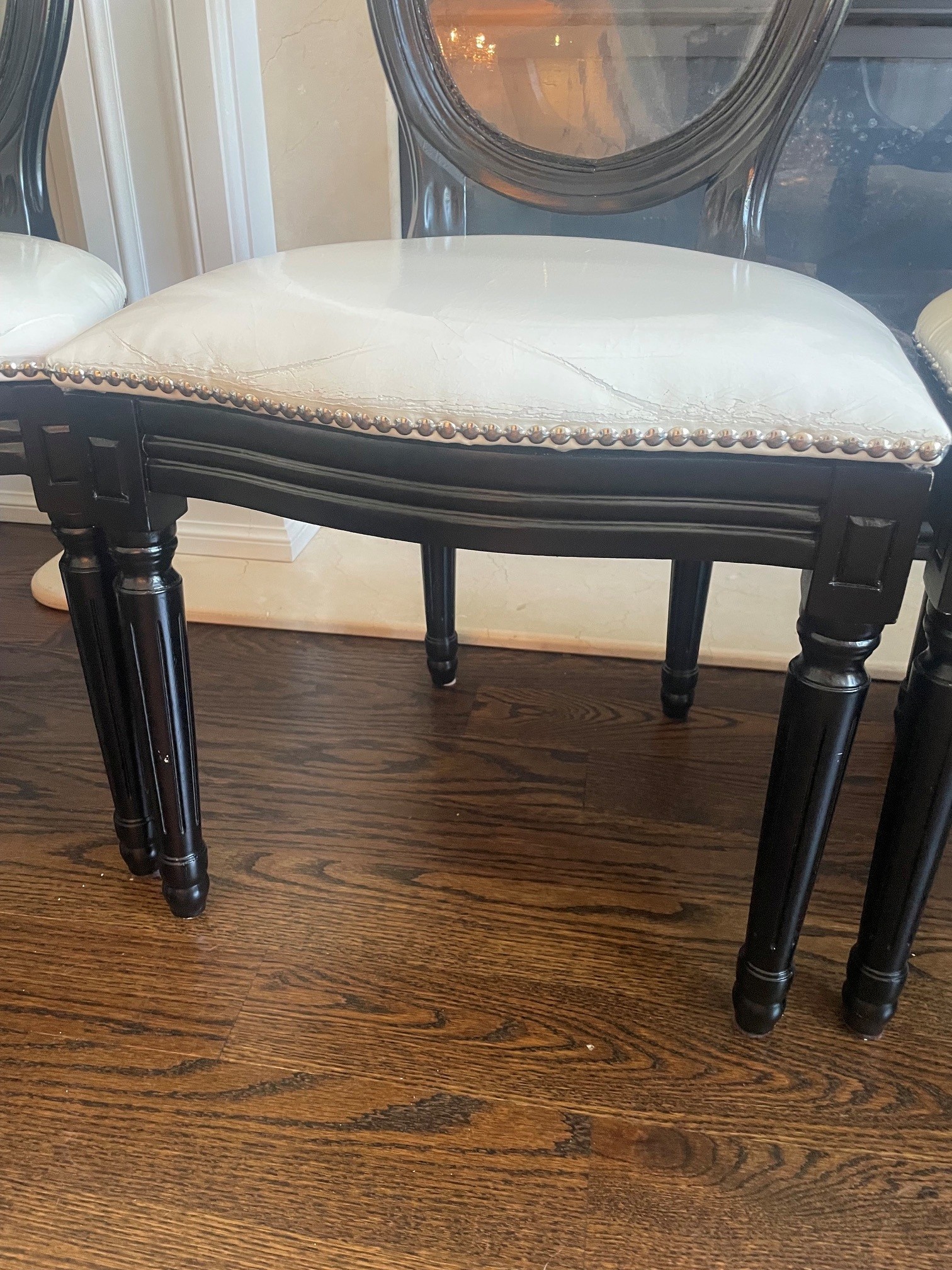Set of 6 Black and White Dining Chairs - photo 4