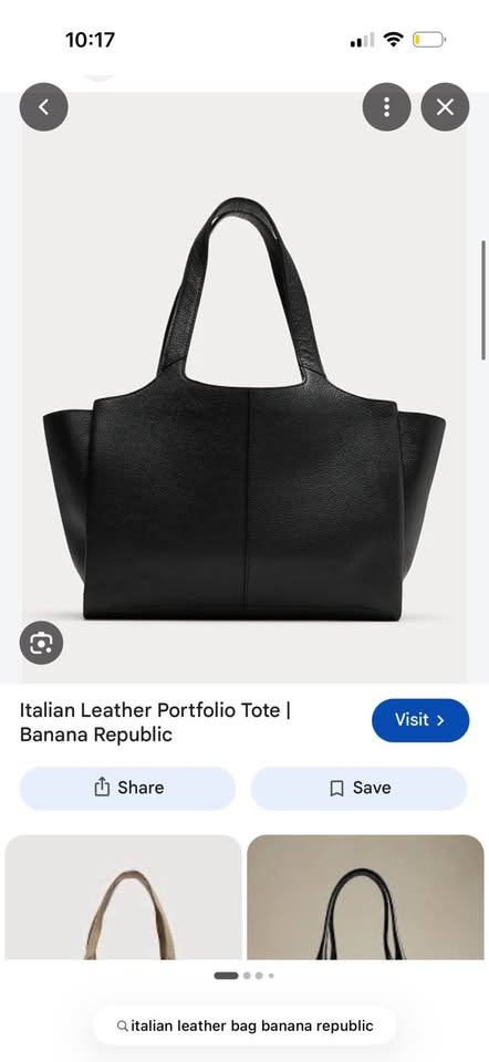 Black Banana Republic Italian leather portfolio tote bag - photo 3