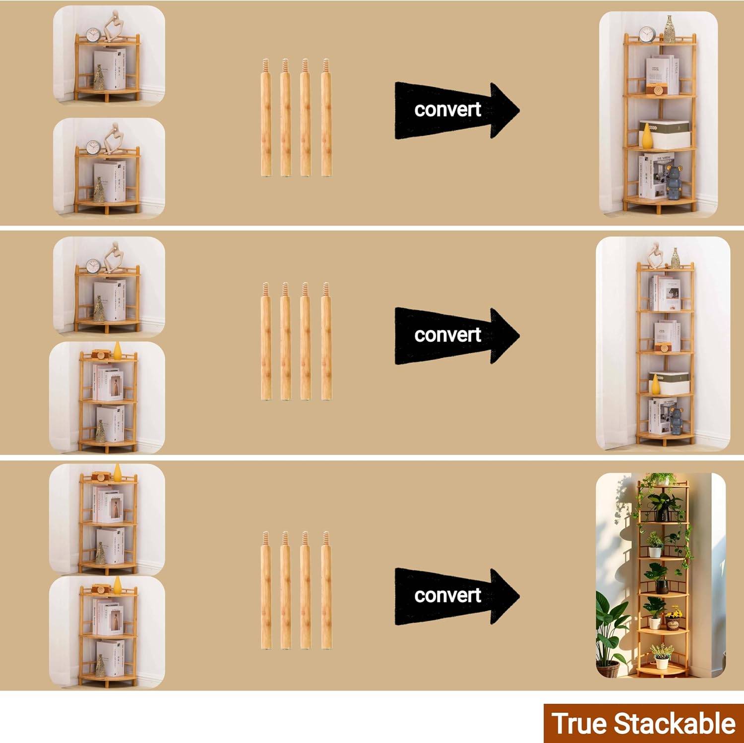 GOGOGO Bamboo Shelf Height Expansion Pack – 4PCS - photo 4