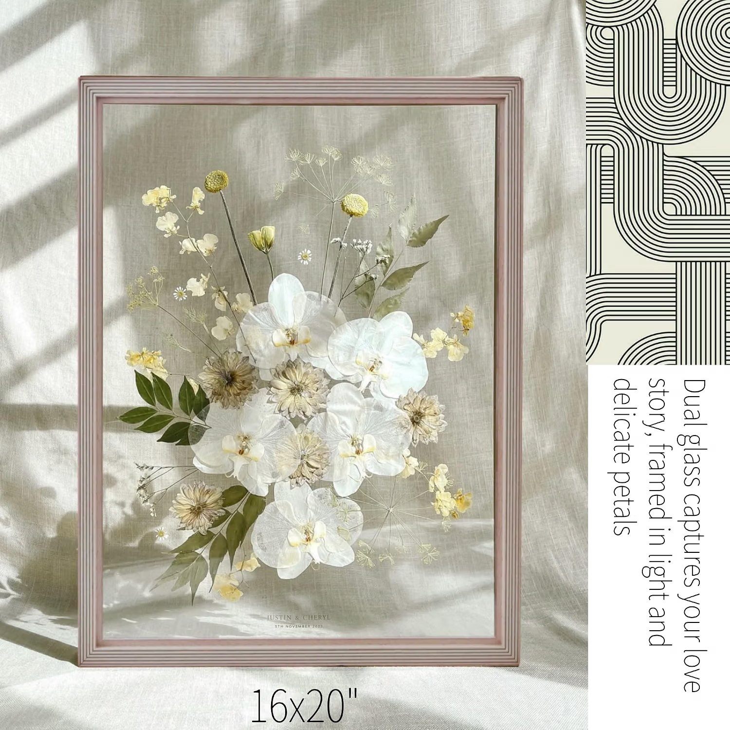 New Sealed Walnut Wood Floating Frame 16x20 Double Glass Frame - photo 2