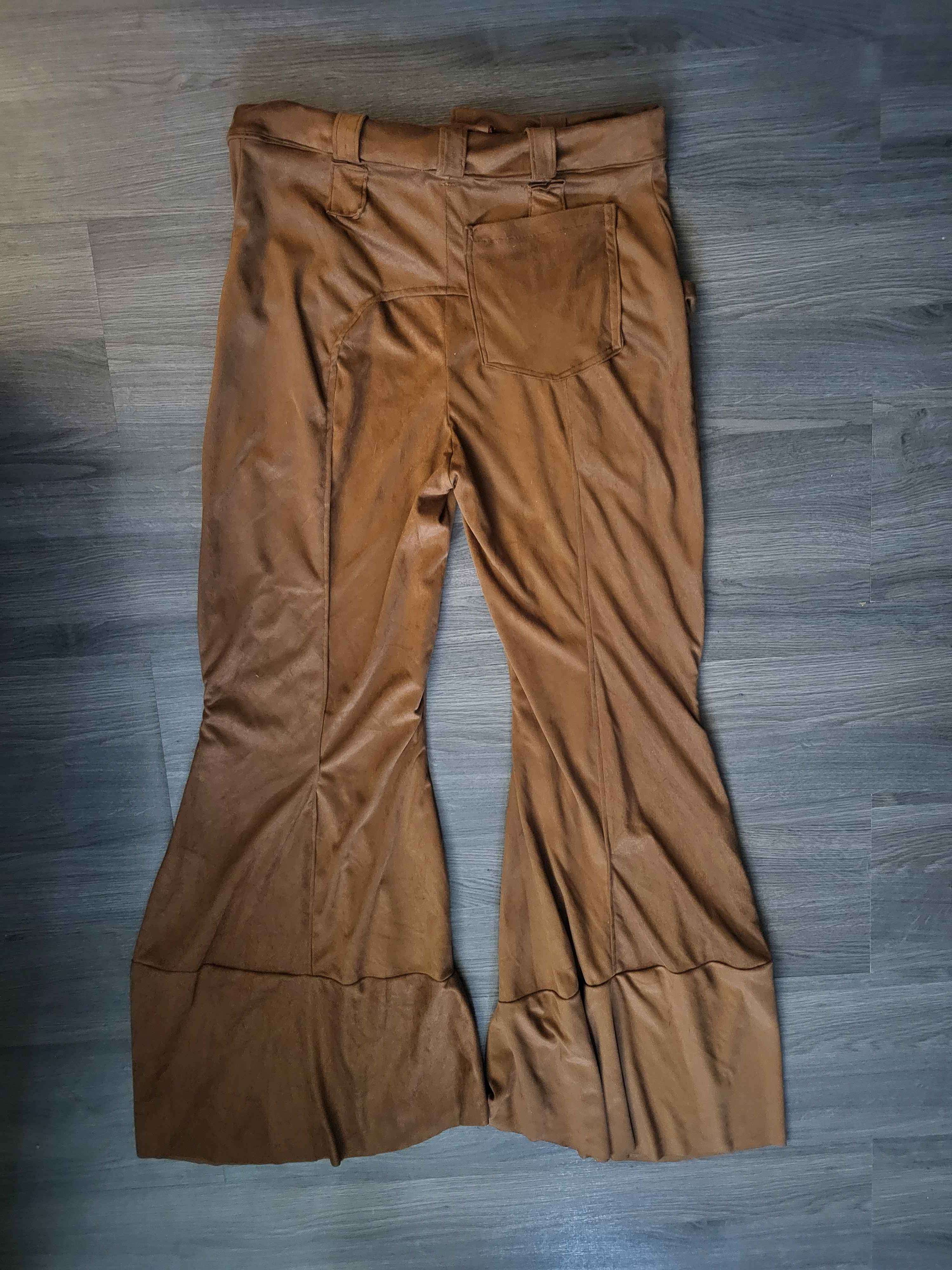 Stretchy High Waisted Faux Suede Bell Bottoms - photo 2