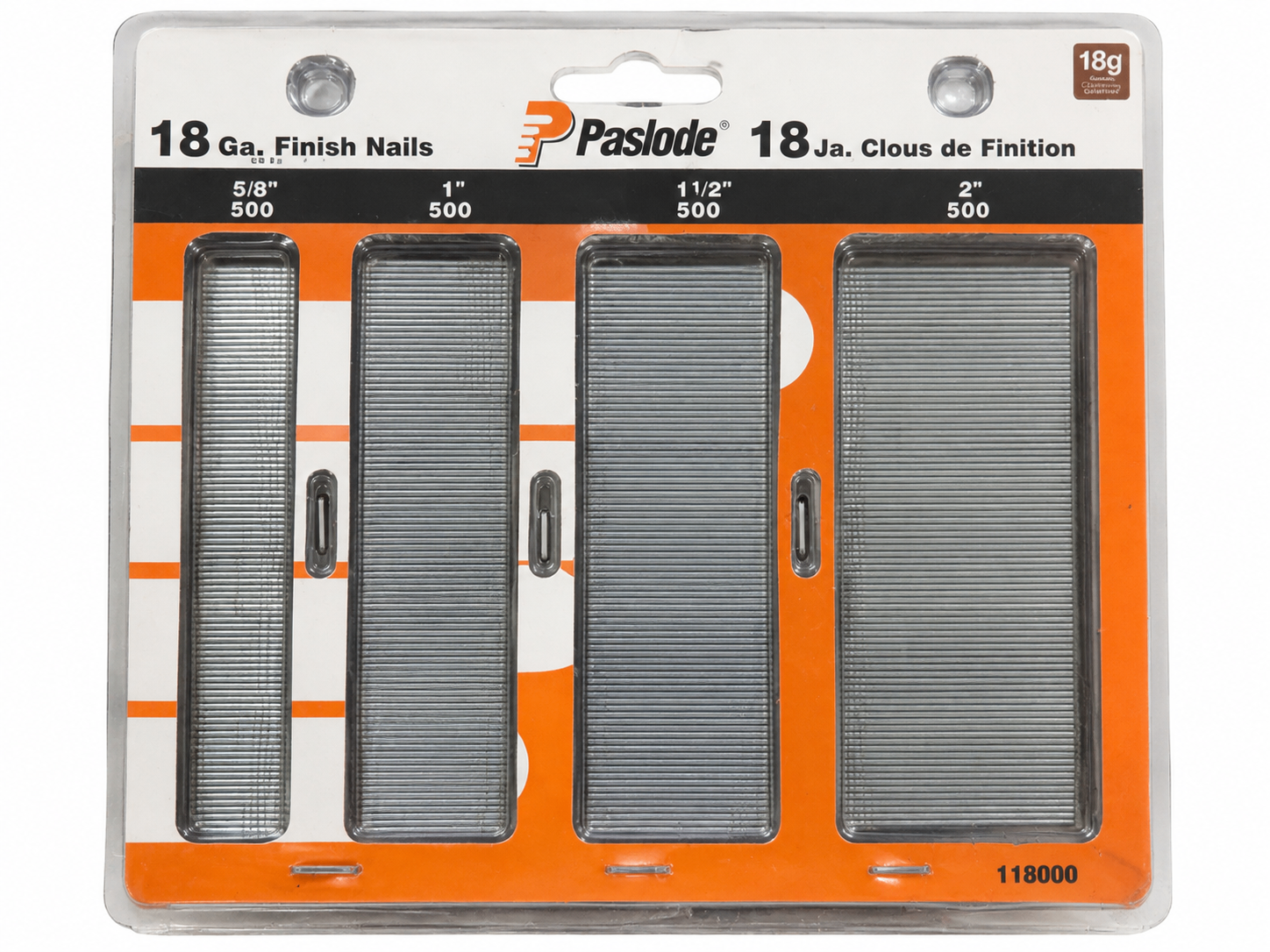 Paslode 118000 18-Gauge Finish Nails – 2,000 Pack