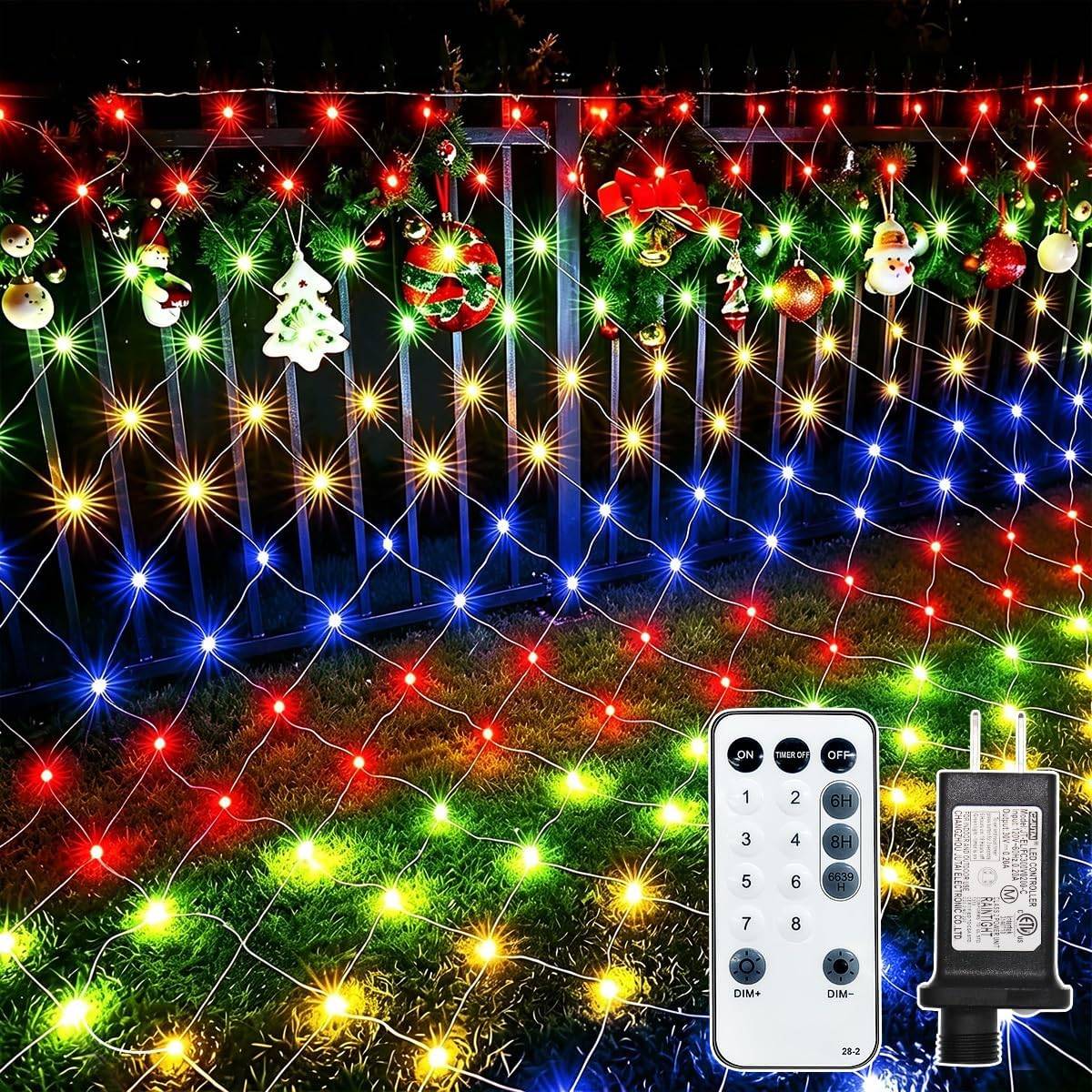 Festive Living Solar 200 LED Multicolor Net Lights 9.8' x 6.6'